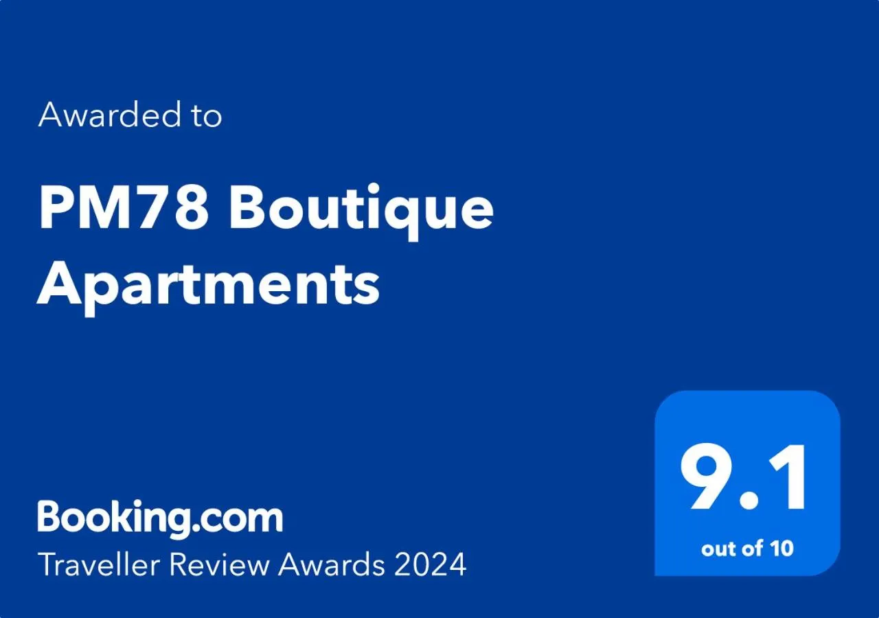 Certificate/Award in PM78 Boutique Apartments
