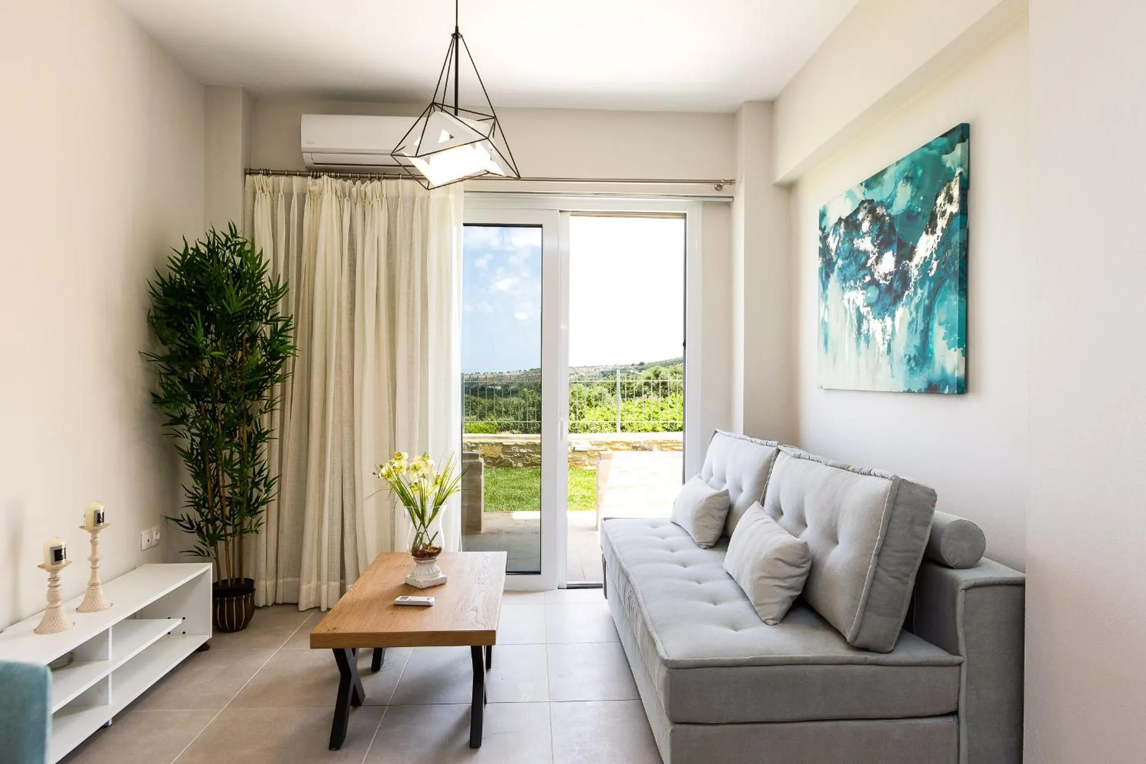 Seating area in Vigla Suites