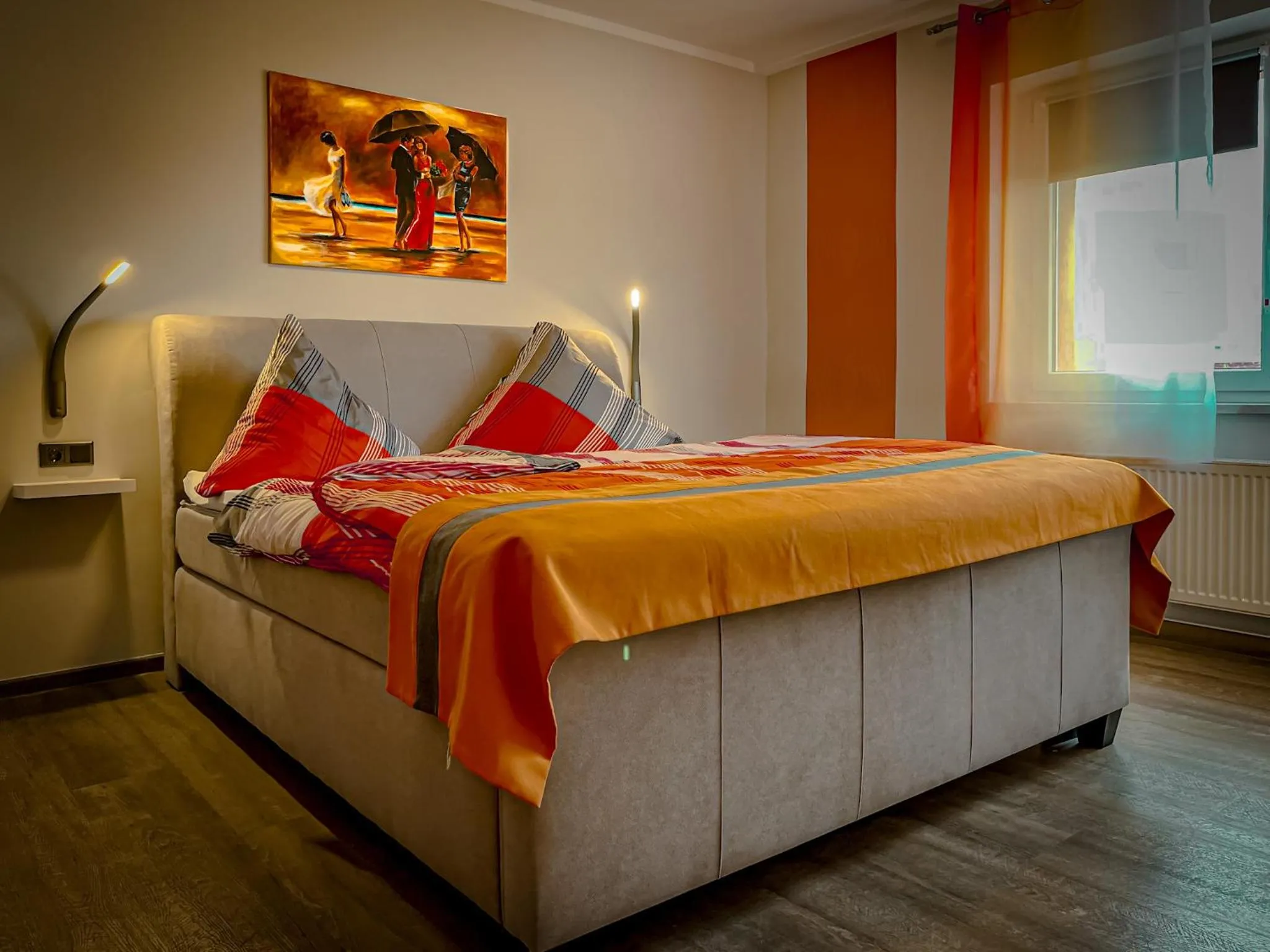 Bedroom, Bed in Pension Rüssel-Pub