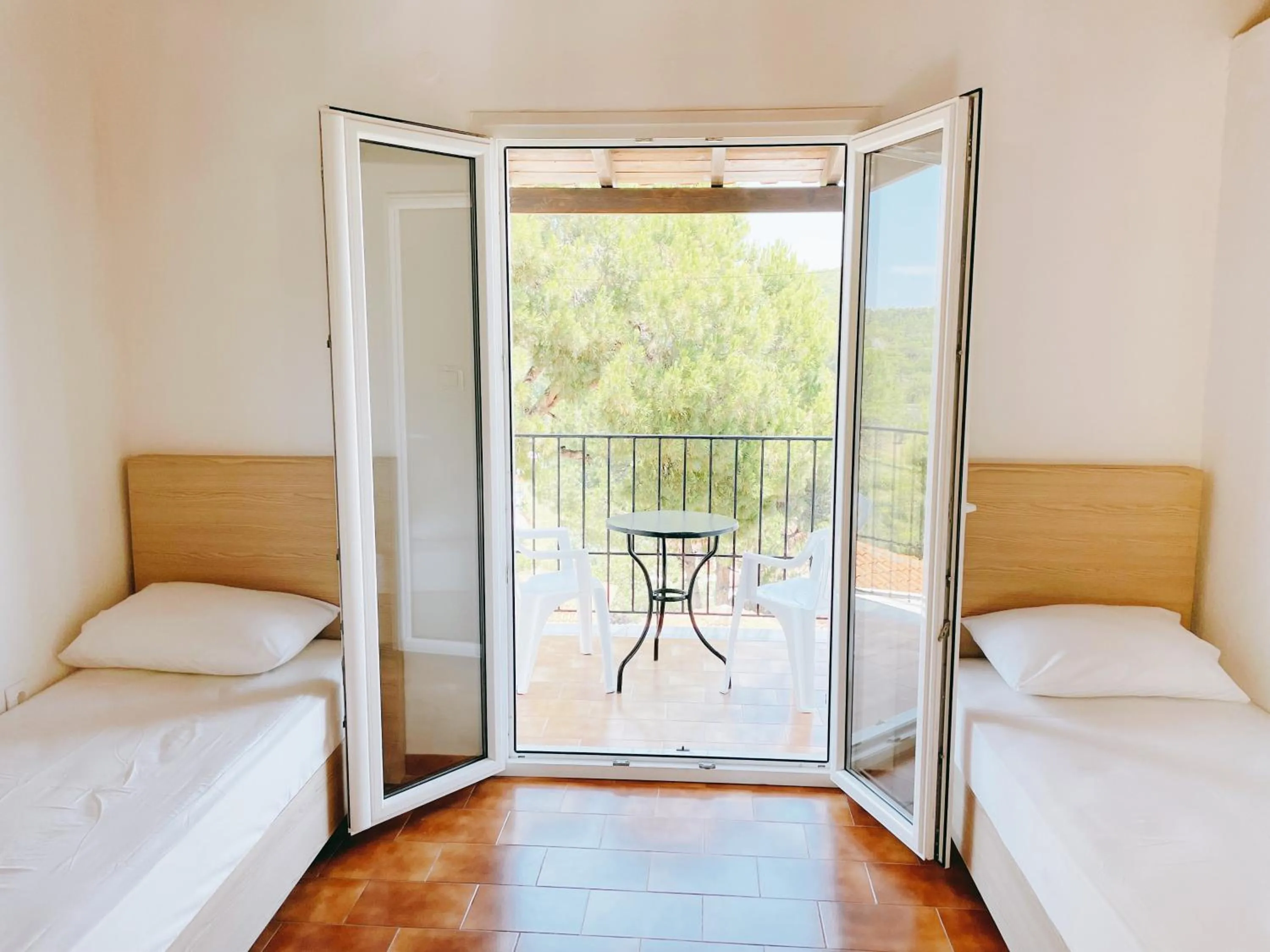 Bed in Villa Elpiniki