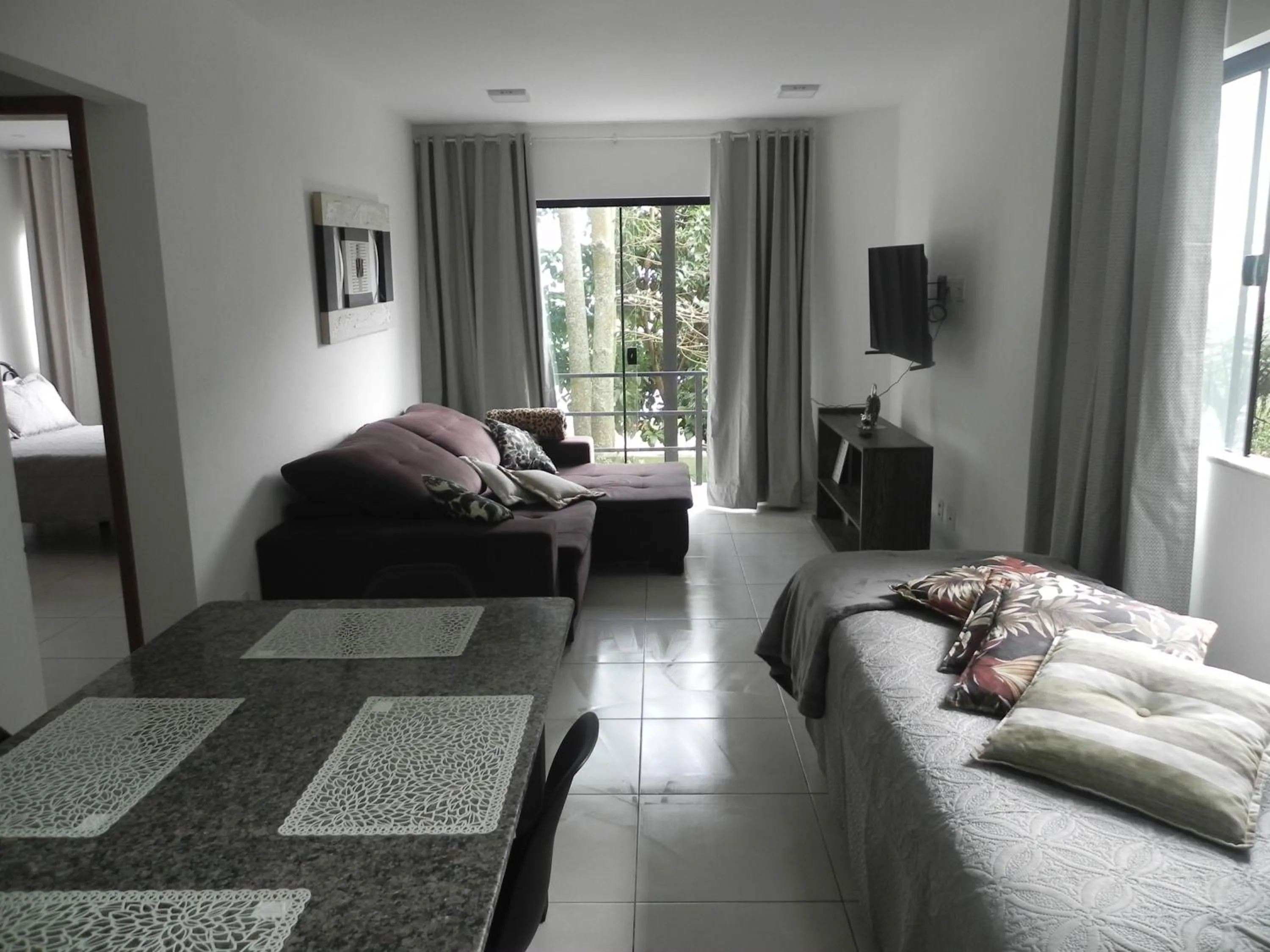 Living room, Bed in Aconchego Serra Imperial
