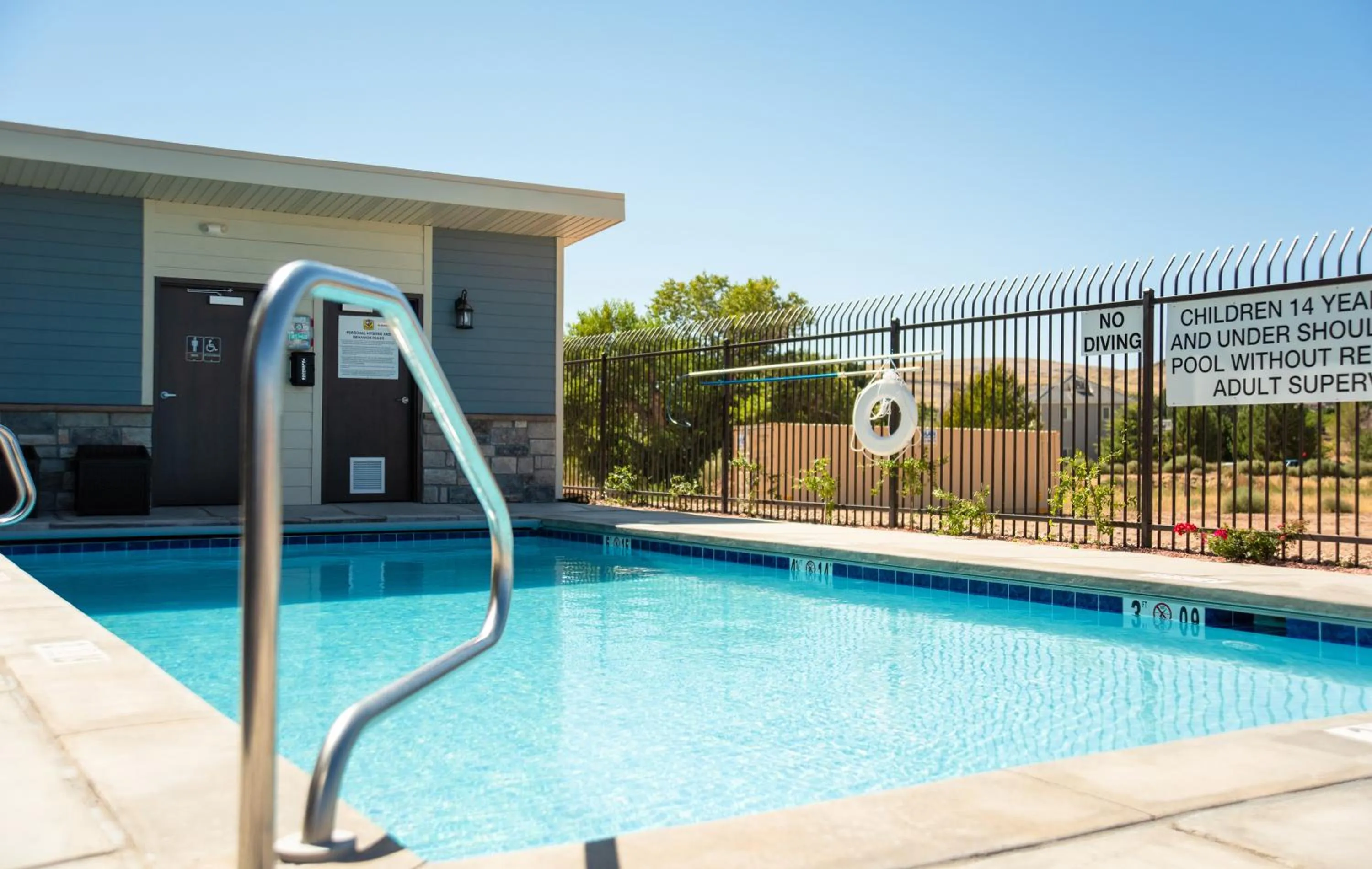 Pool view in My Place Hotel-Hurricane, UT