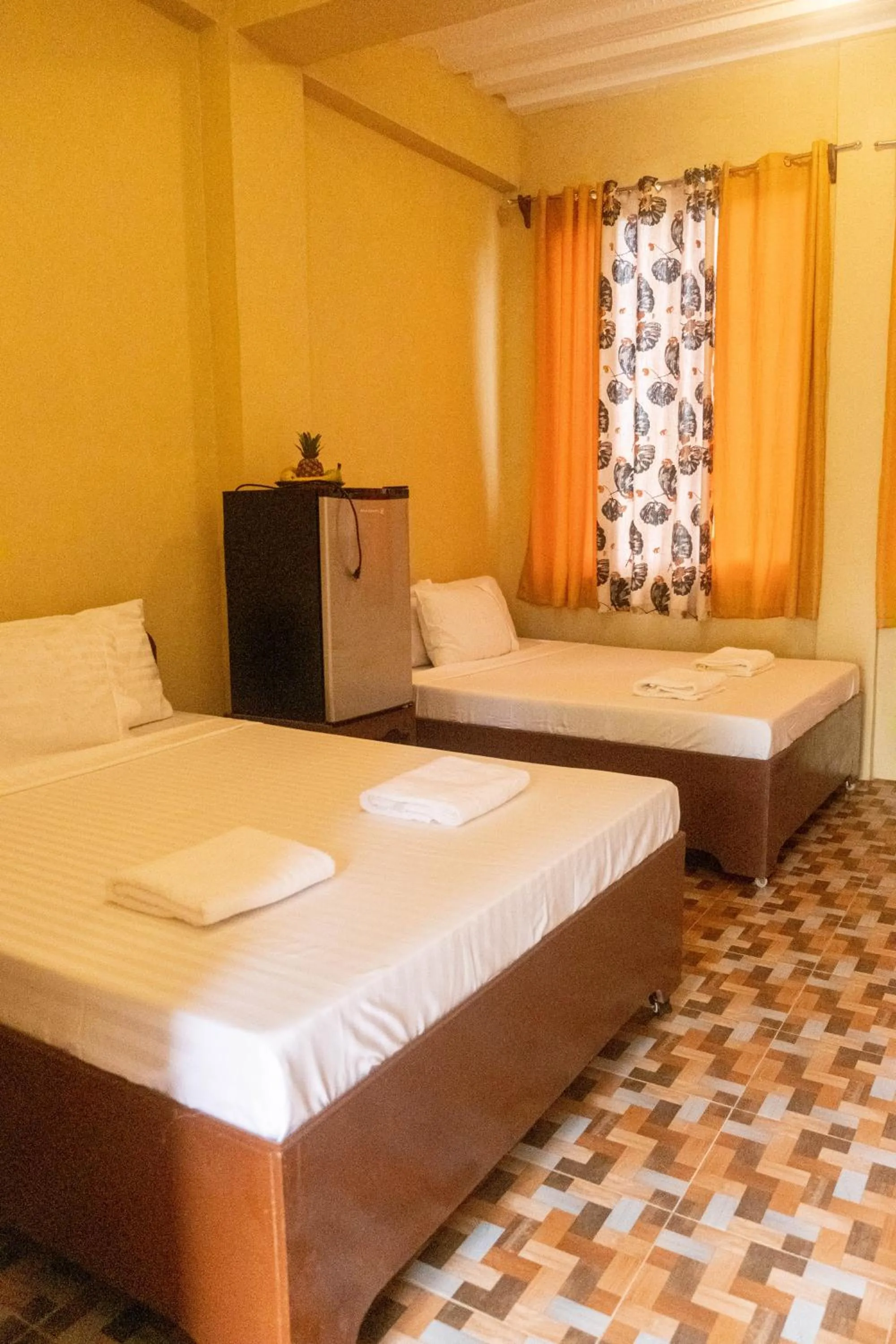 Bed in Oceanfront Beach Resort