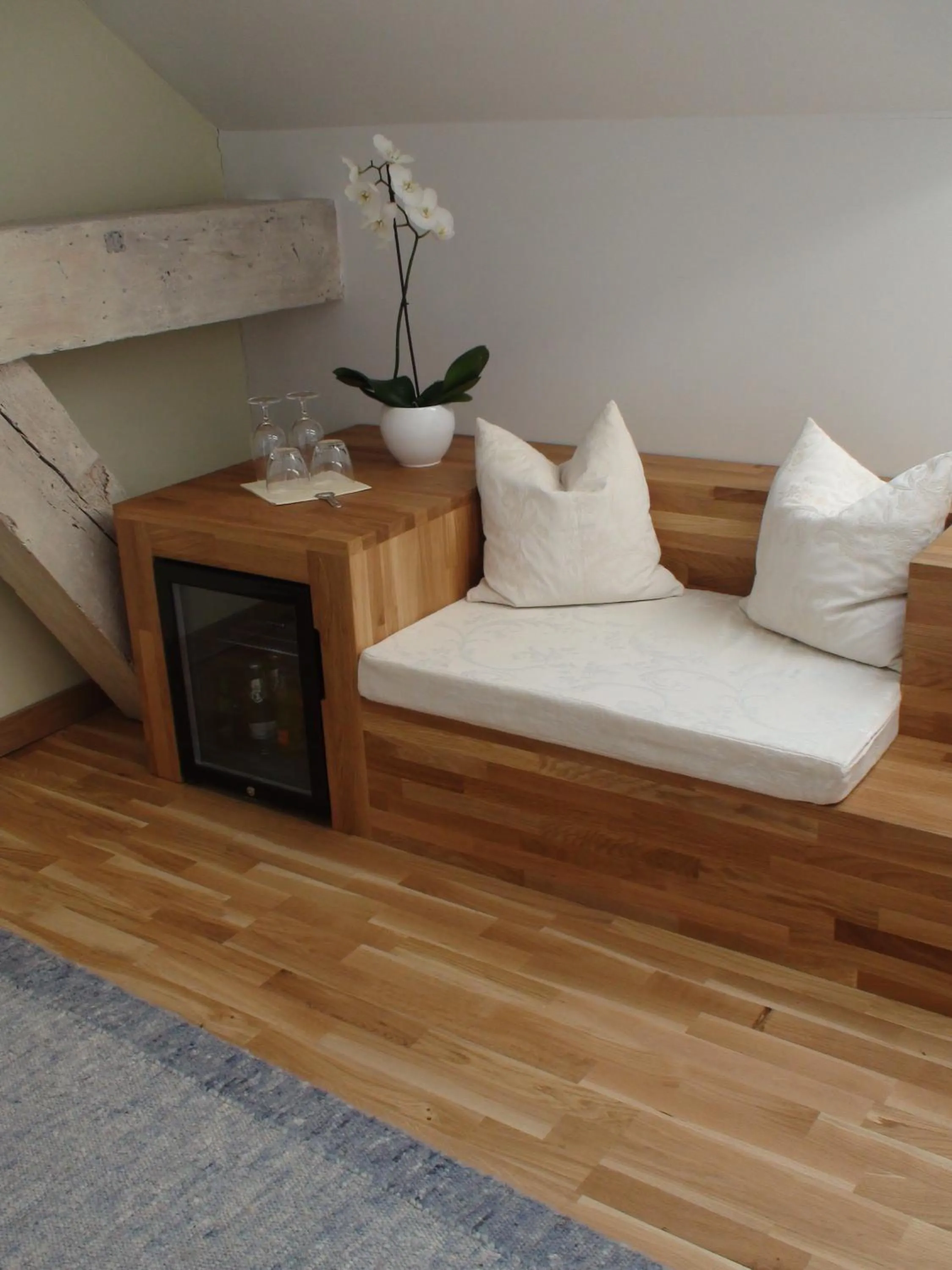 Seating area, Bed in Landhaus Ribbeck