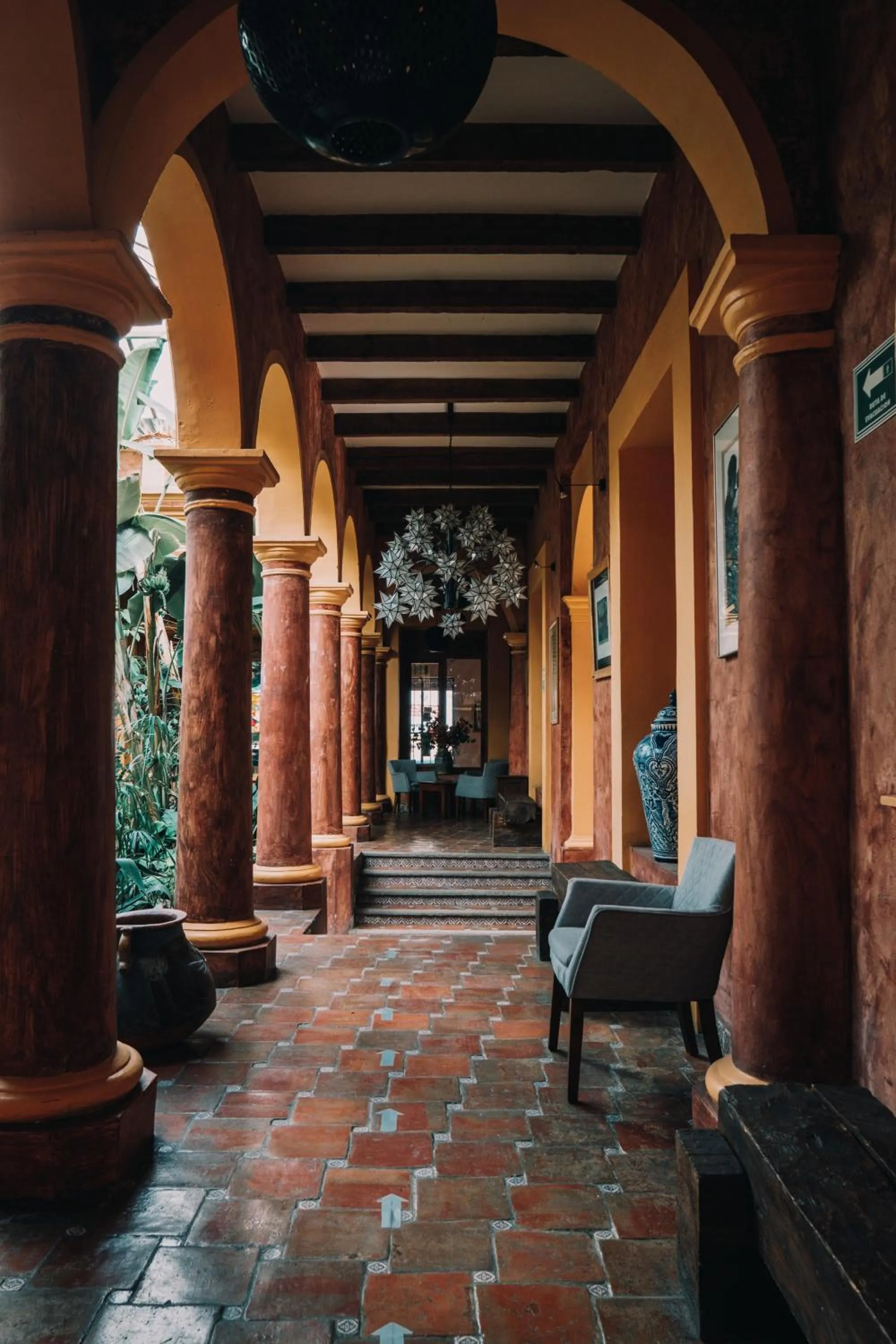 Seating area in Hotel Casa Mexicana