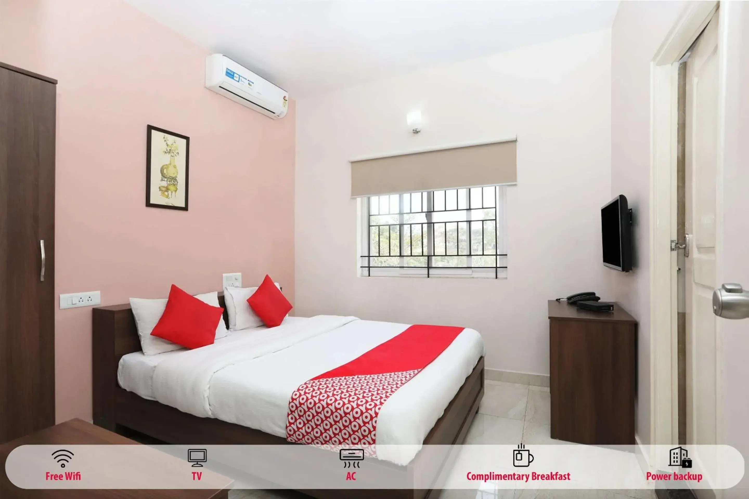 Small Double Room - single occupancy in Hotel O Indra Comforts Small Double Room - single occupancy in Hotel O Indra Comforts