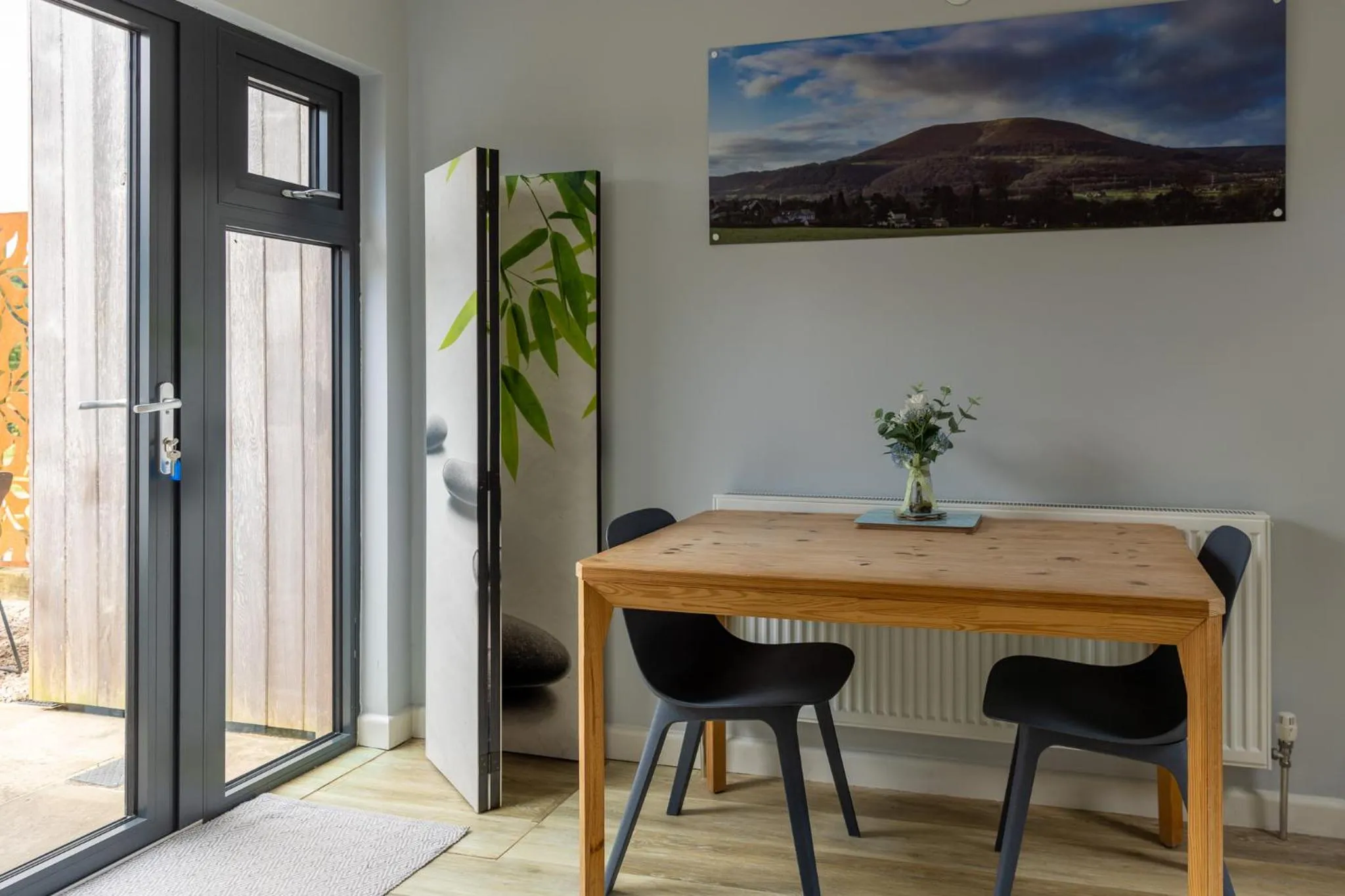 Dining area in Welsh Marches at Upper Glyn Farm