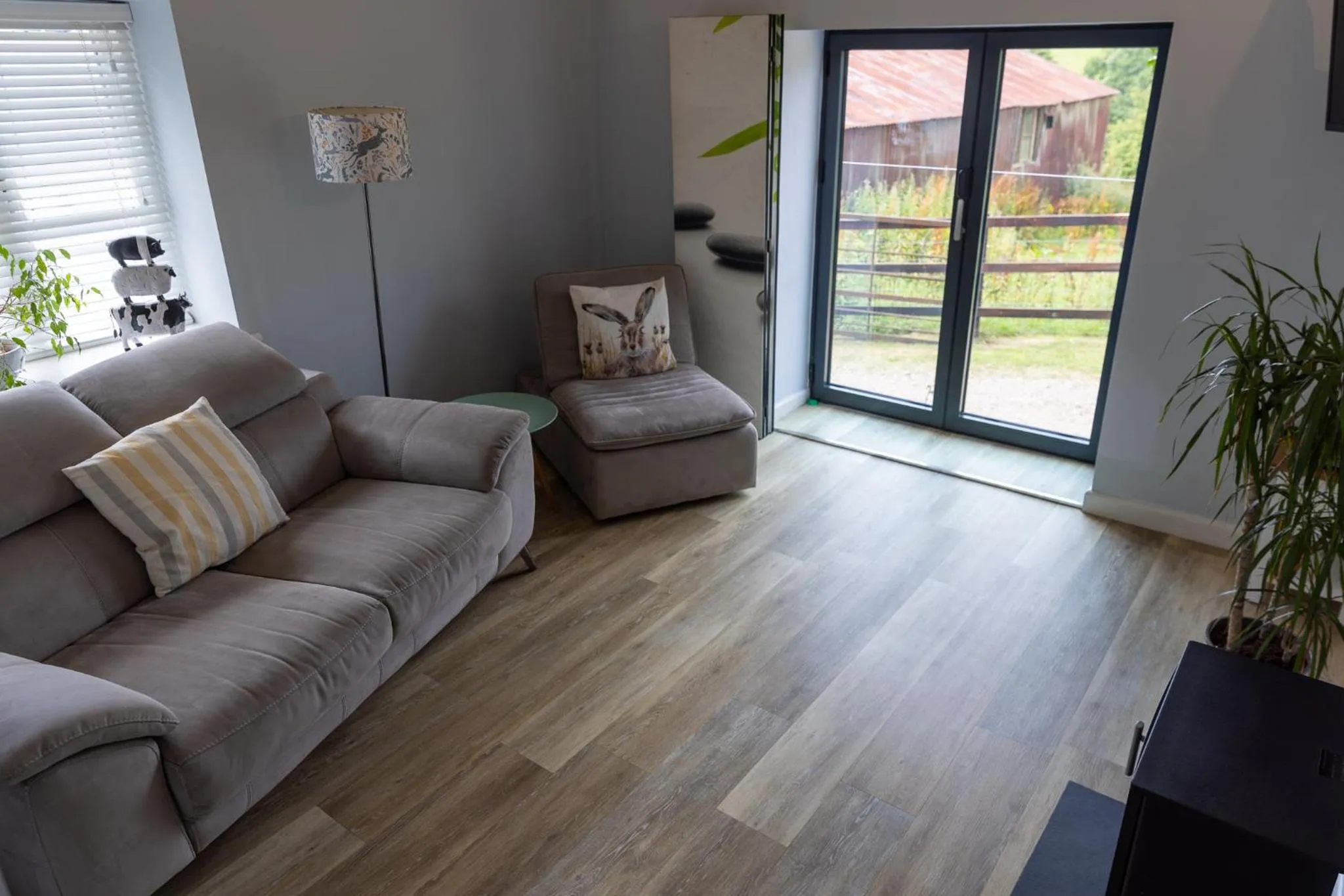 Living room in Welsh Marches at Upper Glyn Farm