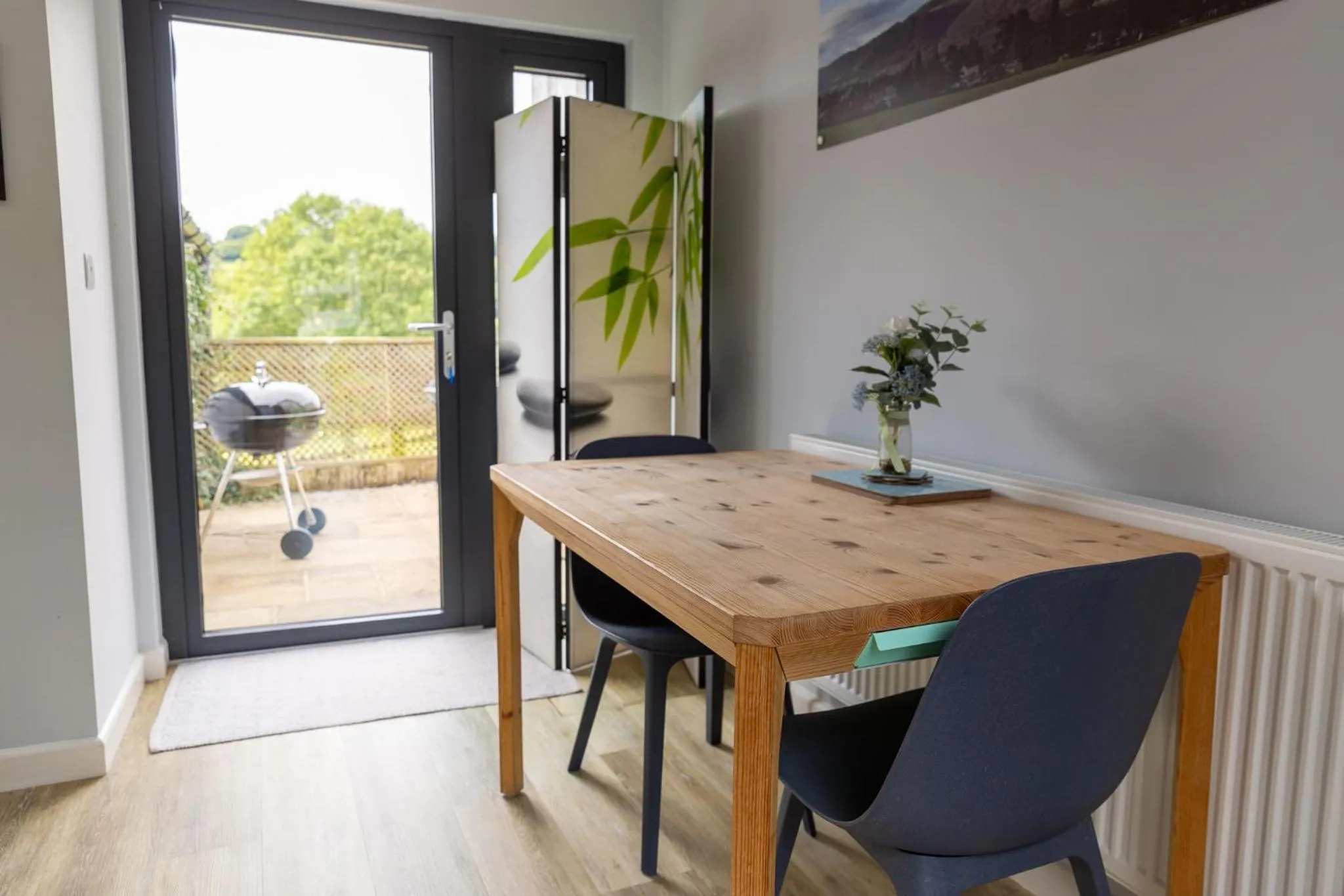 Dining area in Welsh Marches at Upper Glyn Farm
