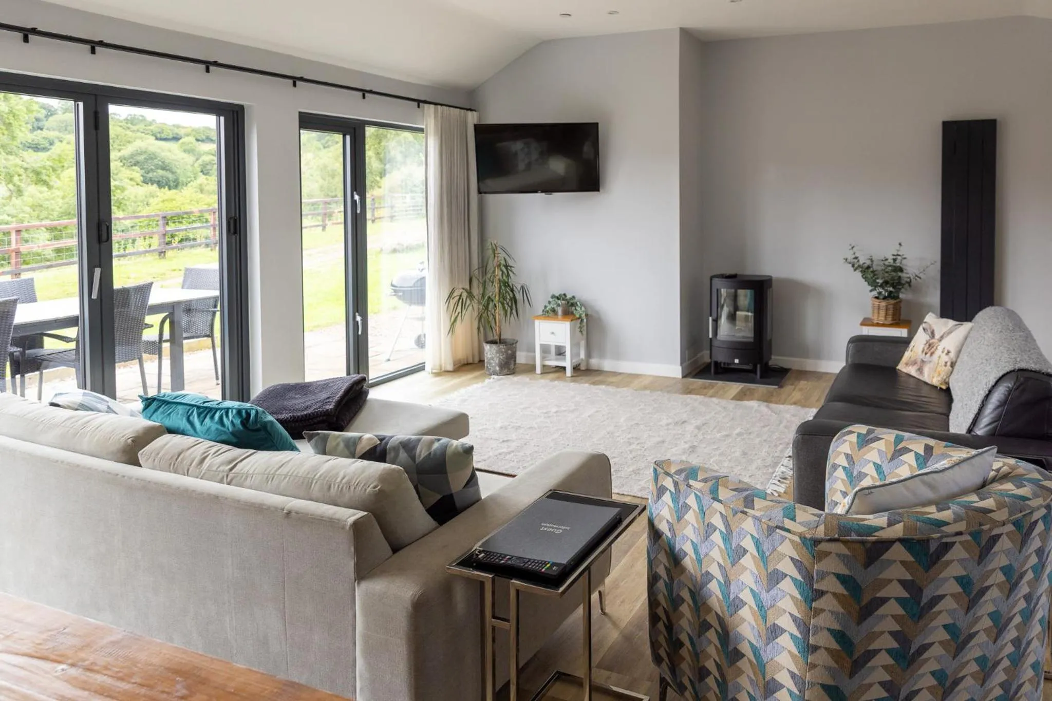 Living room in Welsh Marches at Upper Glyn Farm