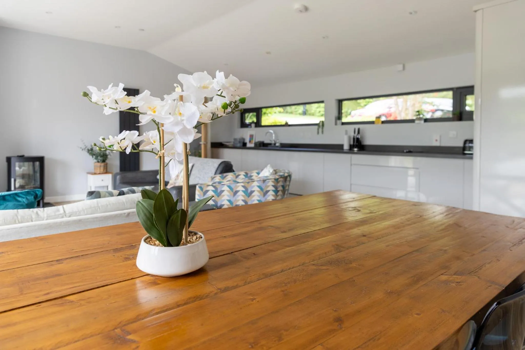 Dining area in Welsh Marches at Upper Glyn Farm