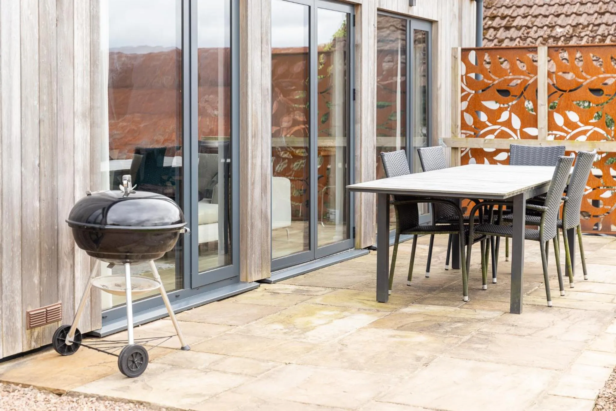 Patio in Welsh Marches at Upper Glyn Farm
