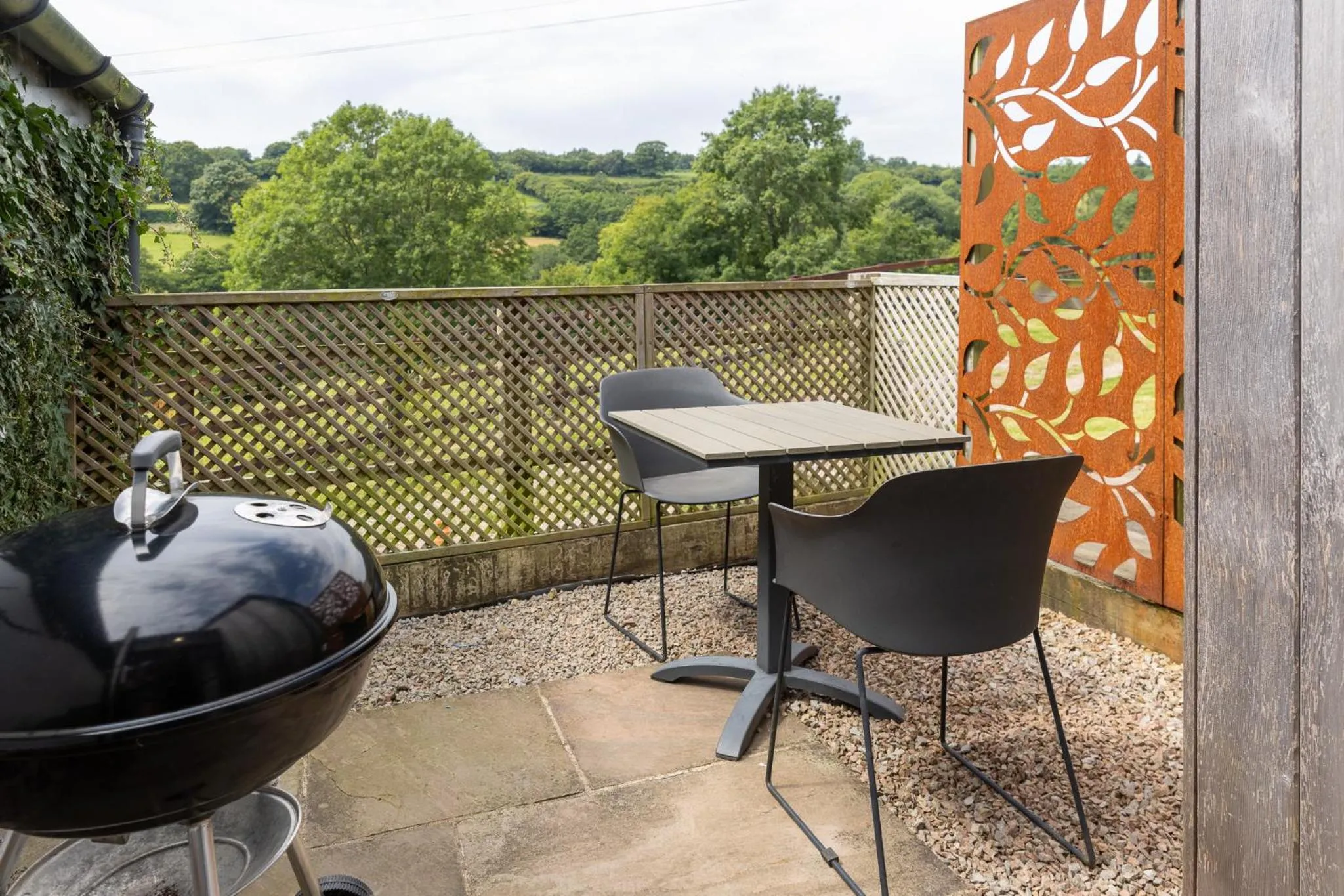 Patio in Welsh Marches at Upper Glyn Farm