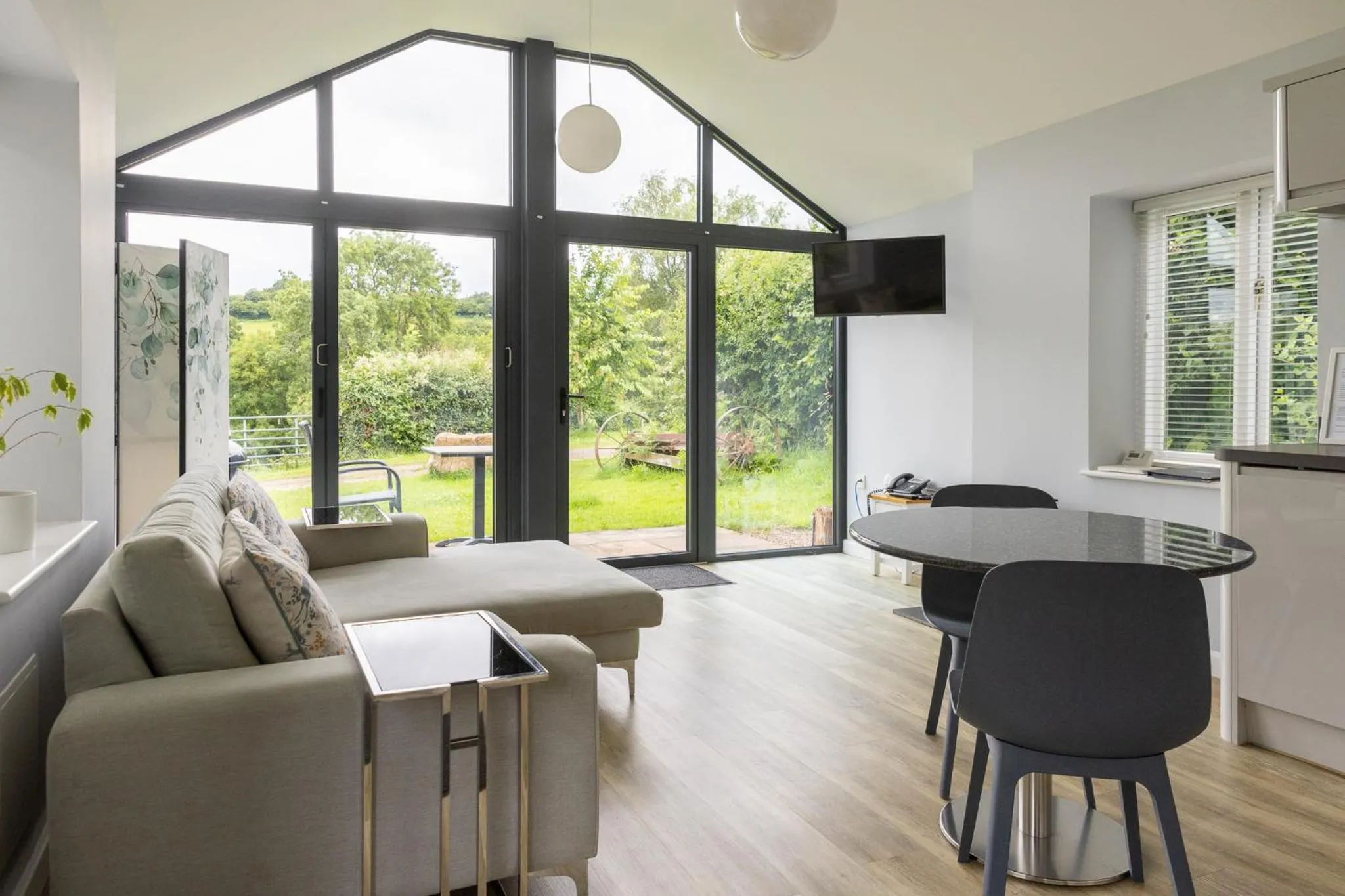 Living room in Welsh Marches at Upper Glyn Farm