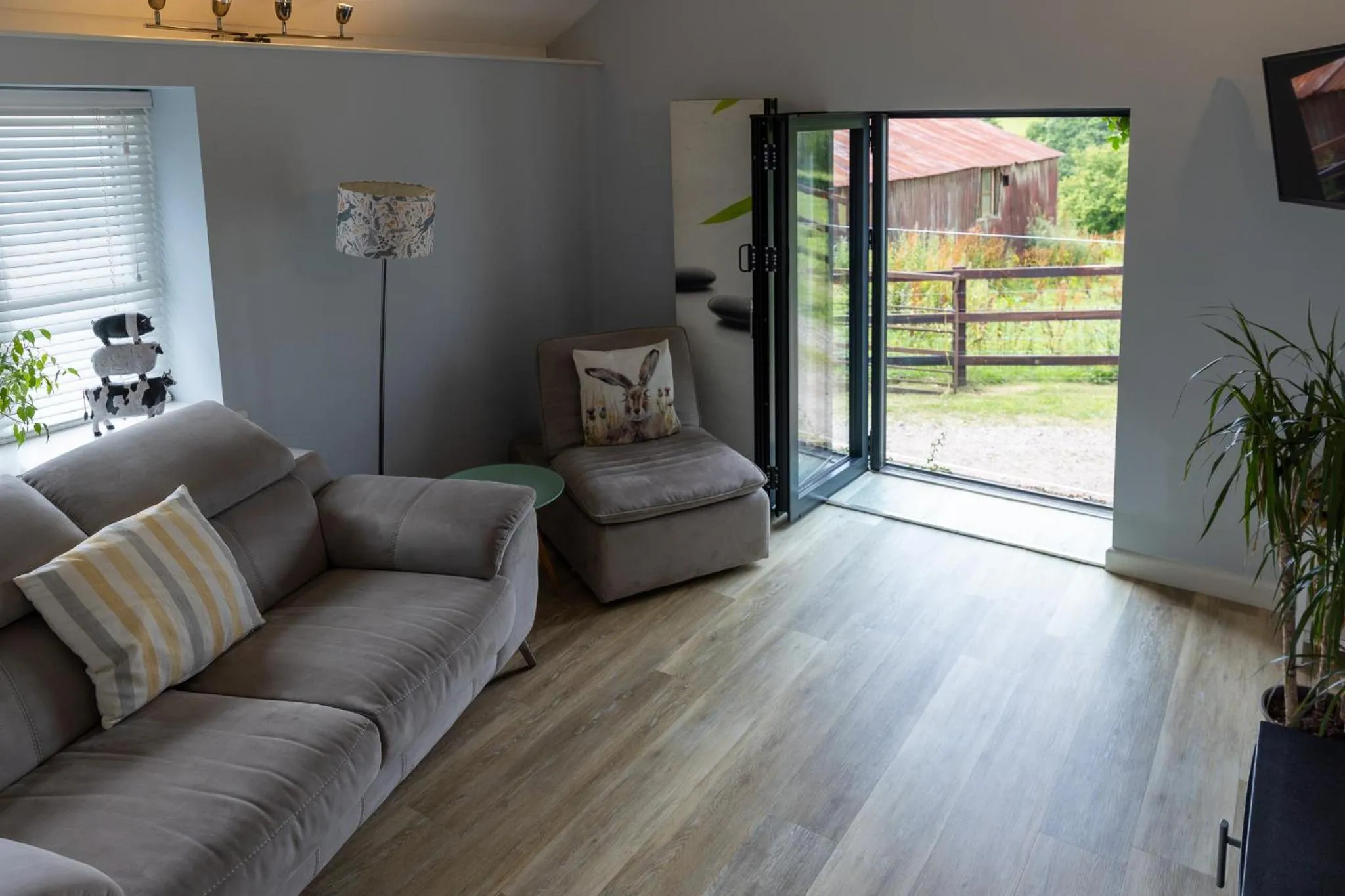 Living room in Welsh Marches at Upper Glyn Farm