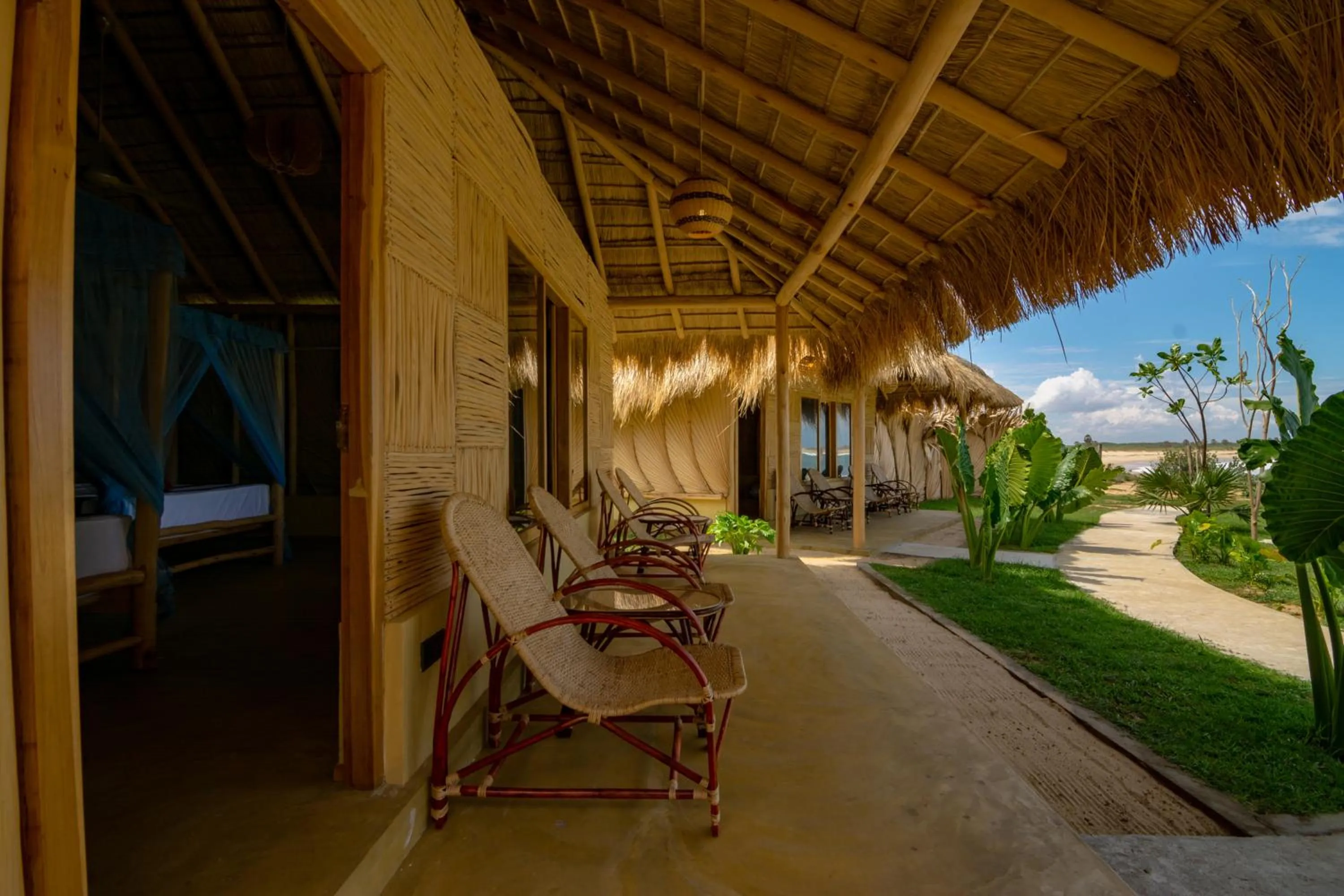Eco Luxury Beach Front Family Cabana in Blue Waters