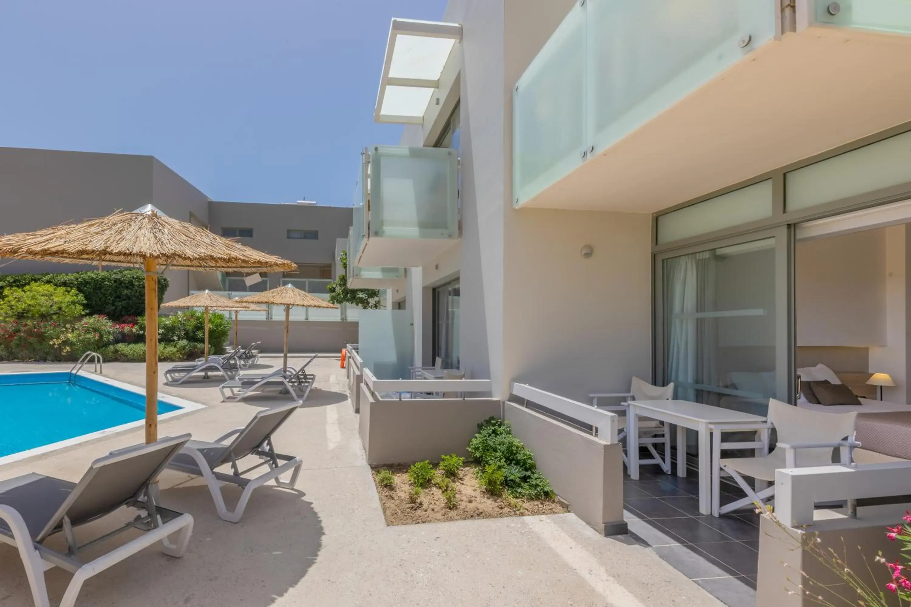 Pool view in Akti Palace Hotel Pool view in Akti Palace Hotel