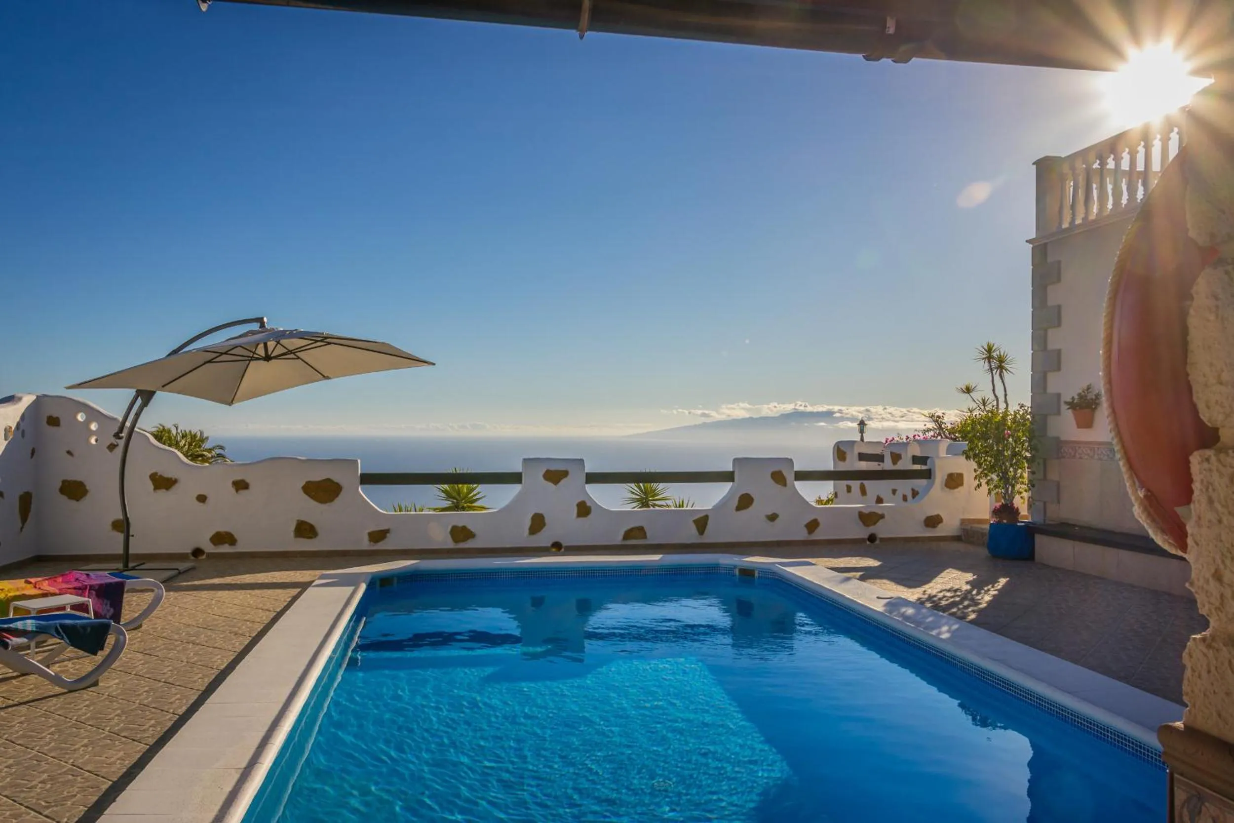 Pool view in CASANTILVIA heated pool paradise