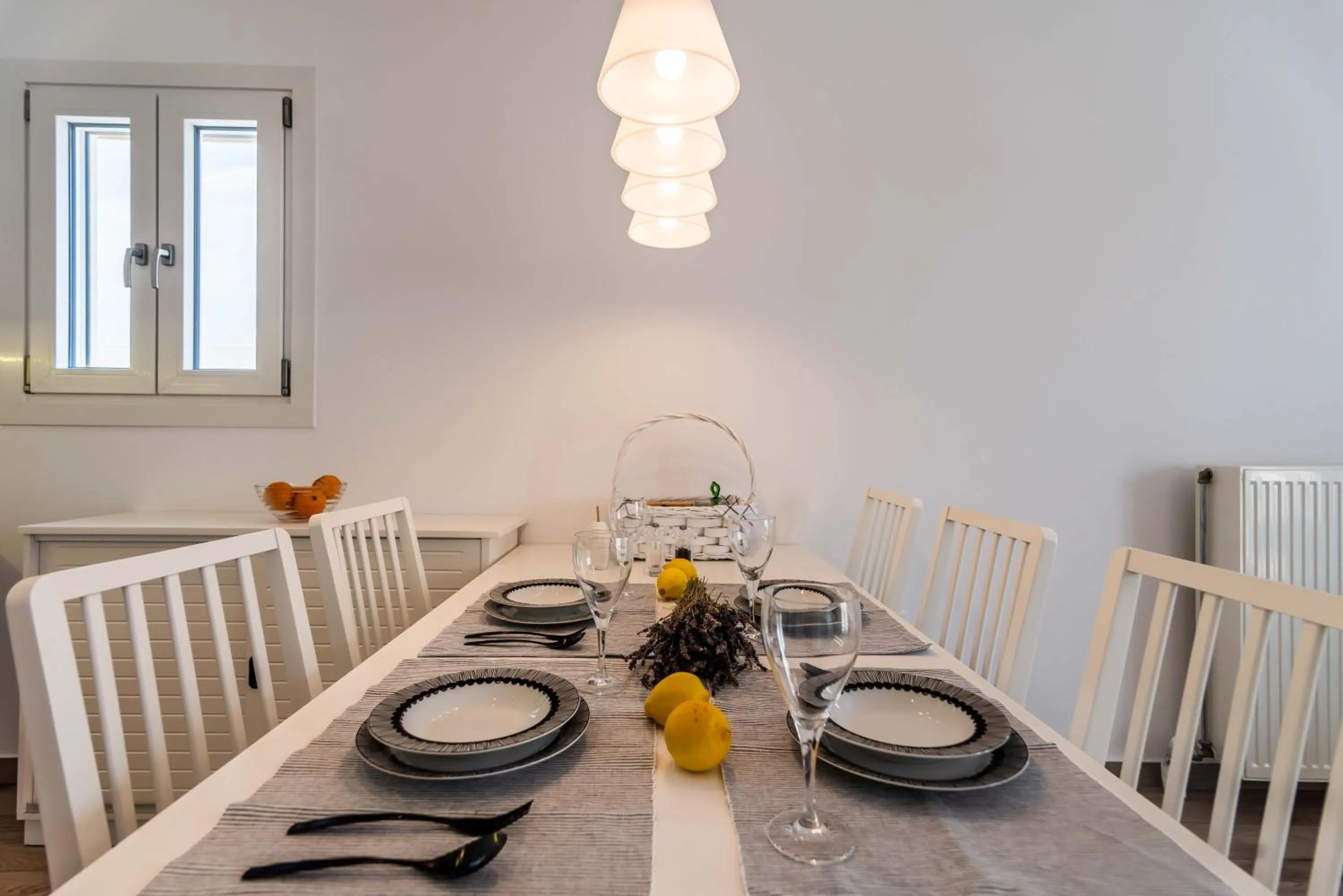 Dining area in White Rock Milos Suites