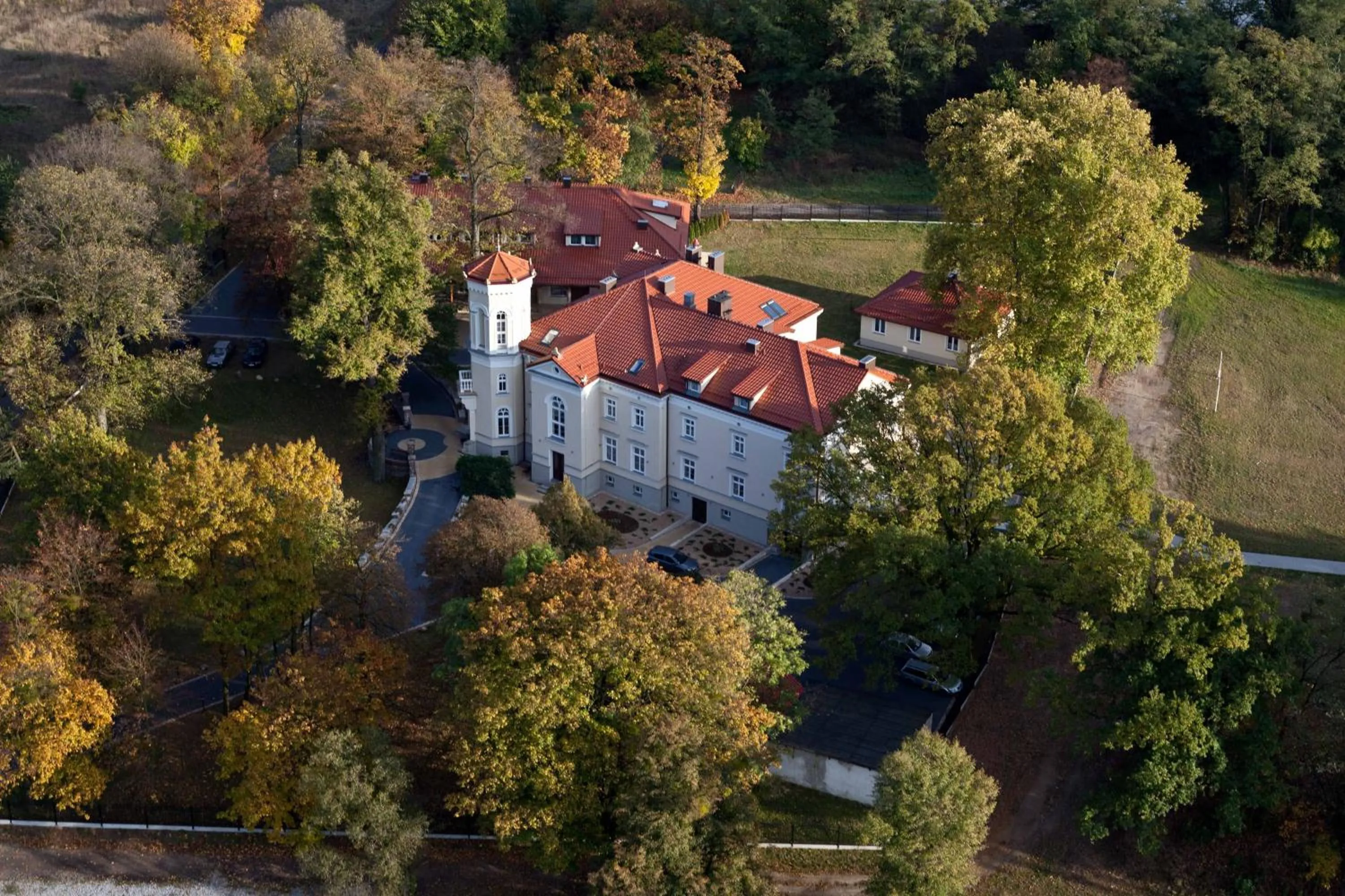 Bird's eye view in Pałac Pawłowice