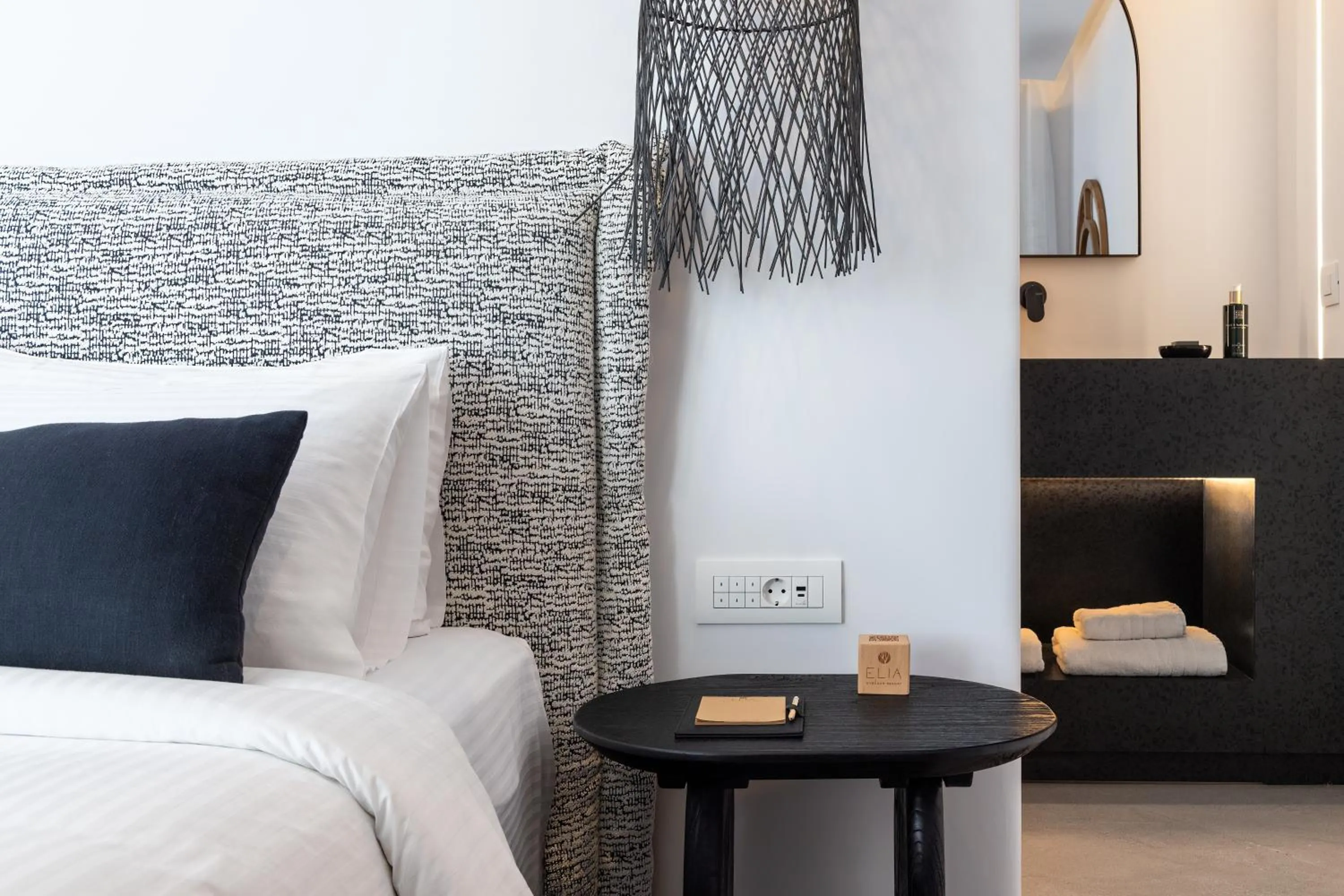 Bed in Elia Mykonos Resort