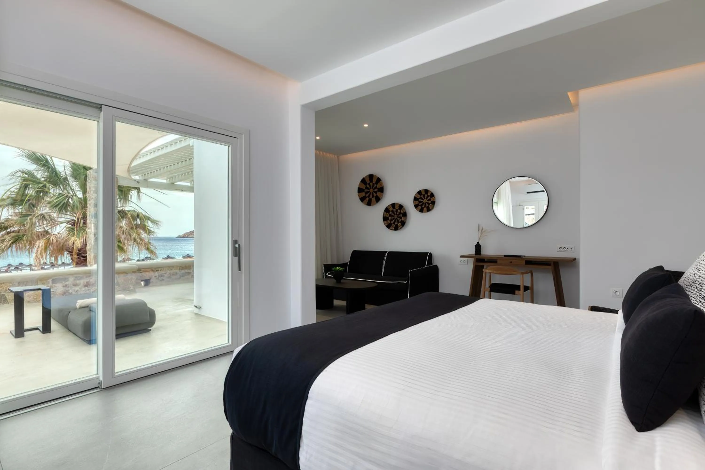 Bed in Elia Mykonos Resort