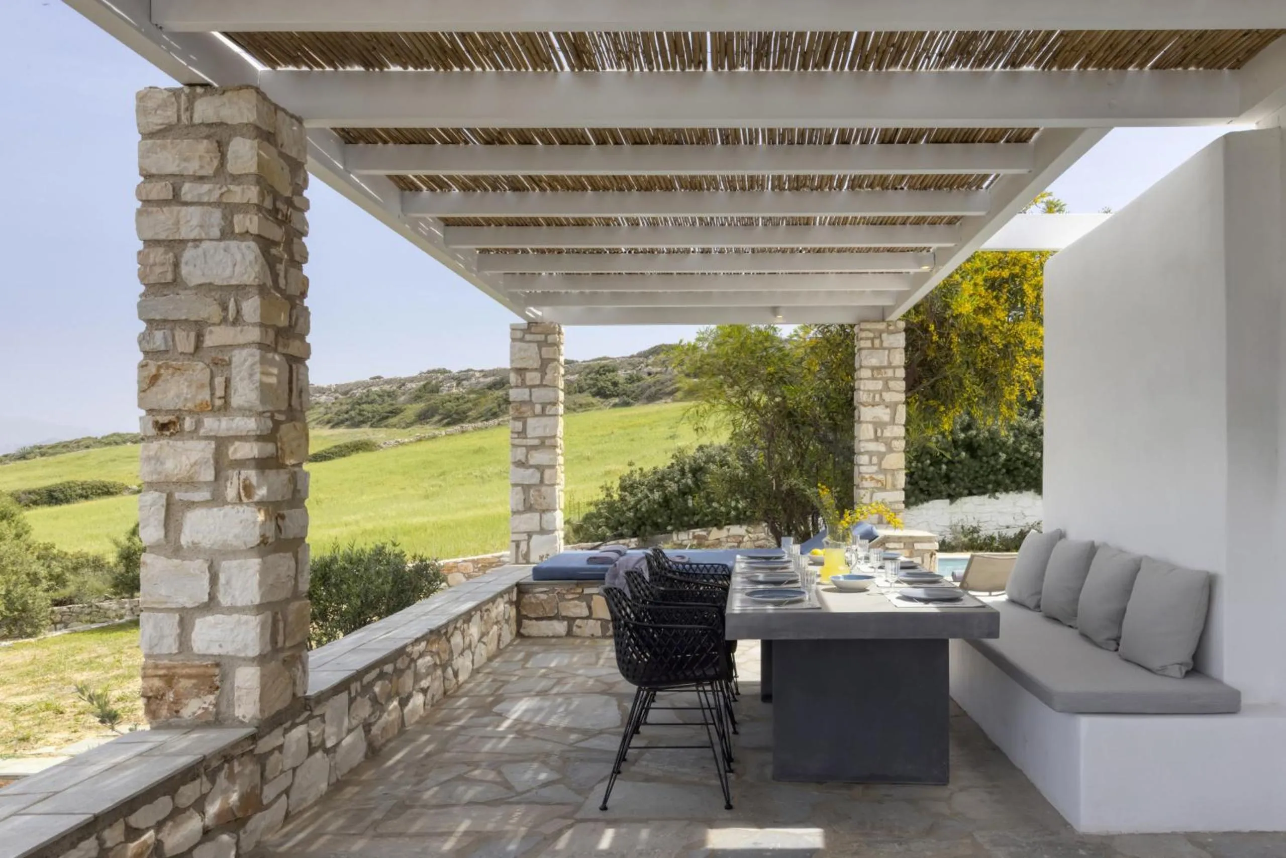 Balcony/Terrace in Villa Alkyoni · Beautiful 8-person Family Villa with Great Views