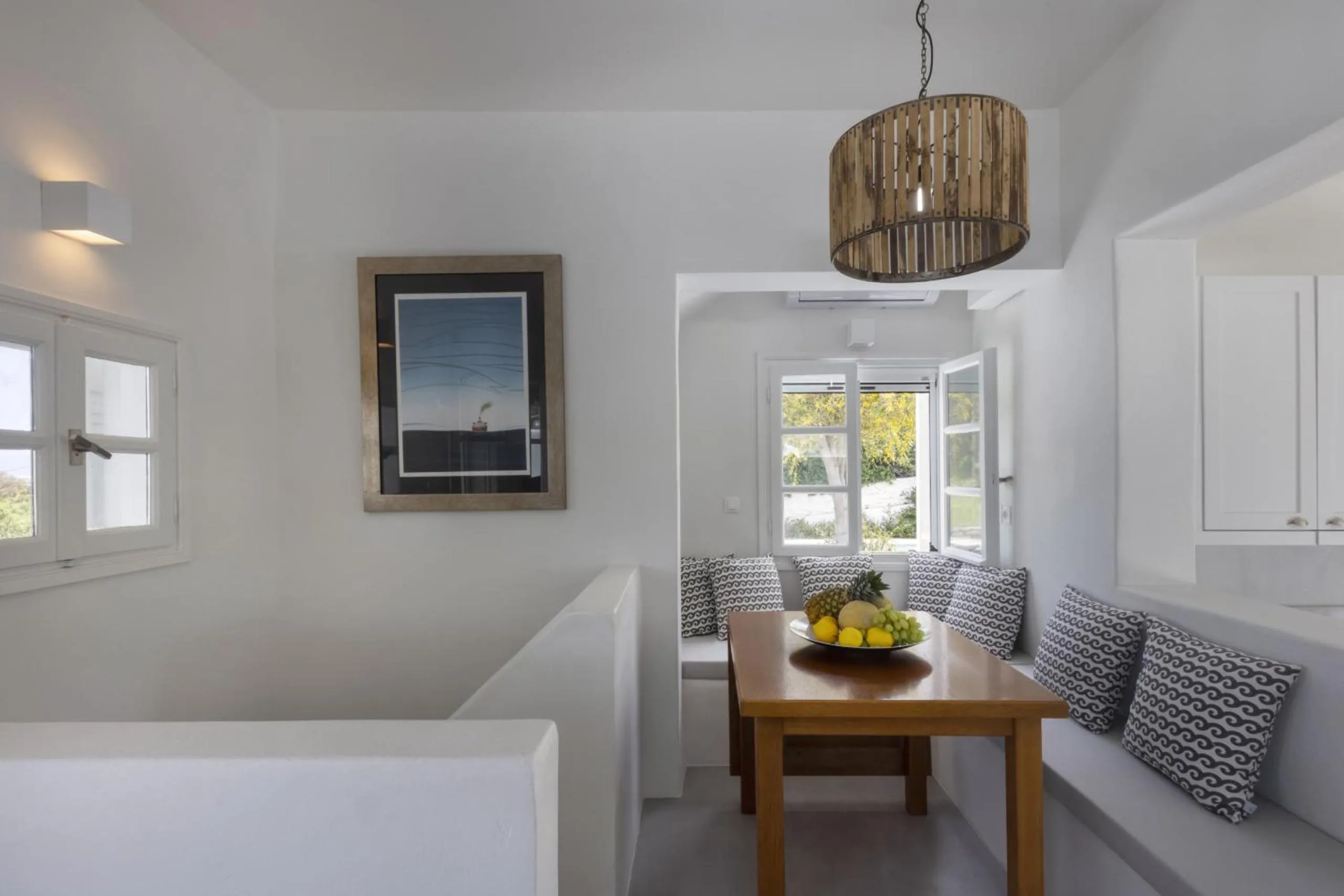 Dining area, Bed in Villa Alkyoni · Beautiful 8-person Family Villa with Great Views