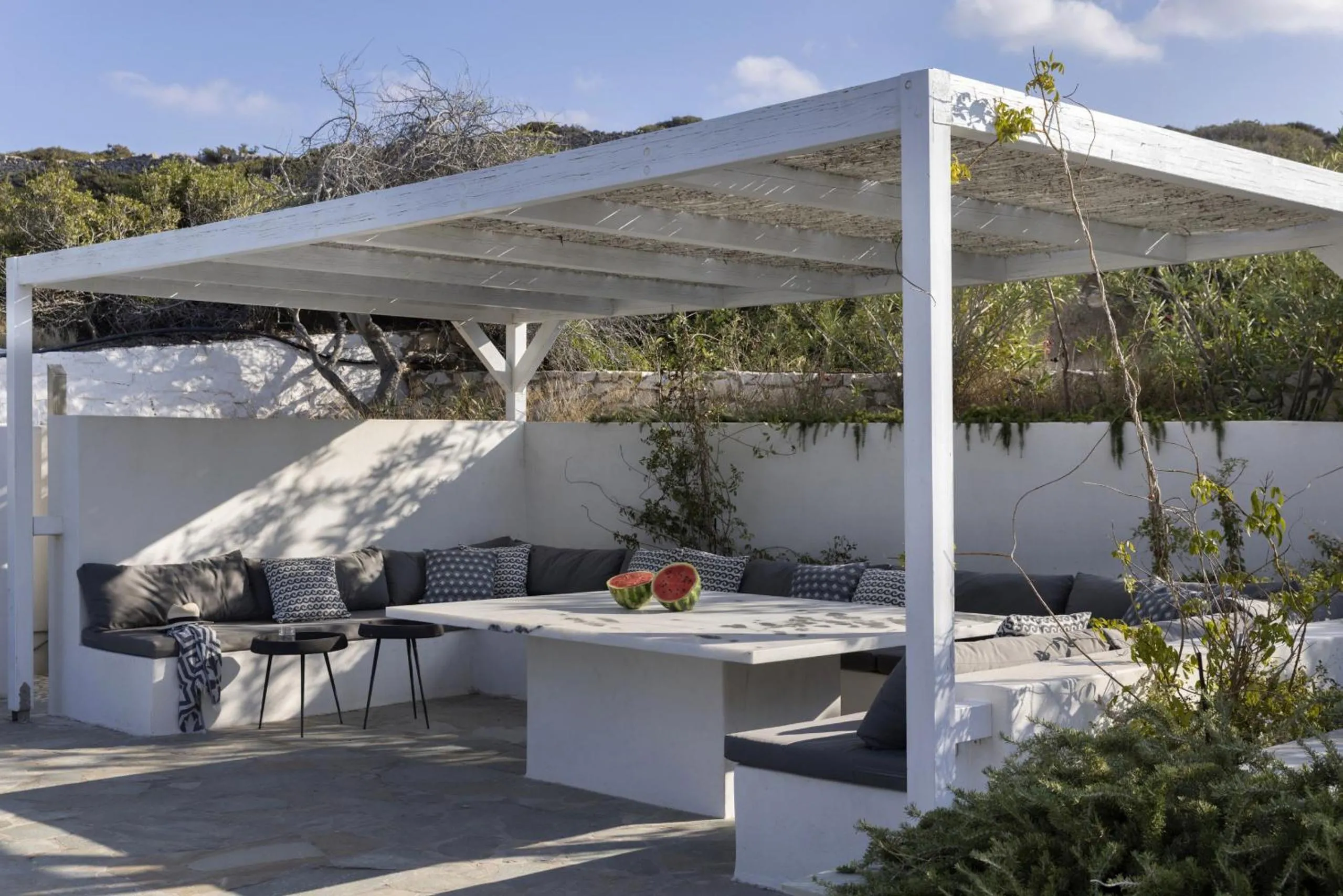 Balcony/Terrace in Villa Alkyoni · Beautiful 8-person Family Villa with Great Views