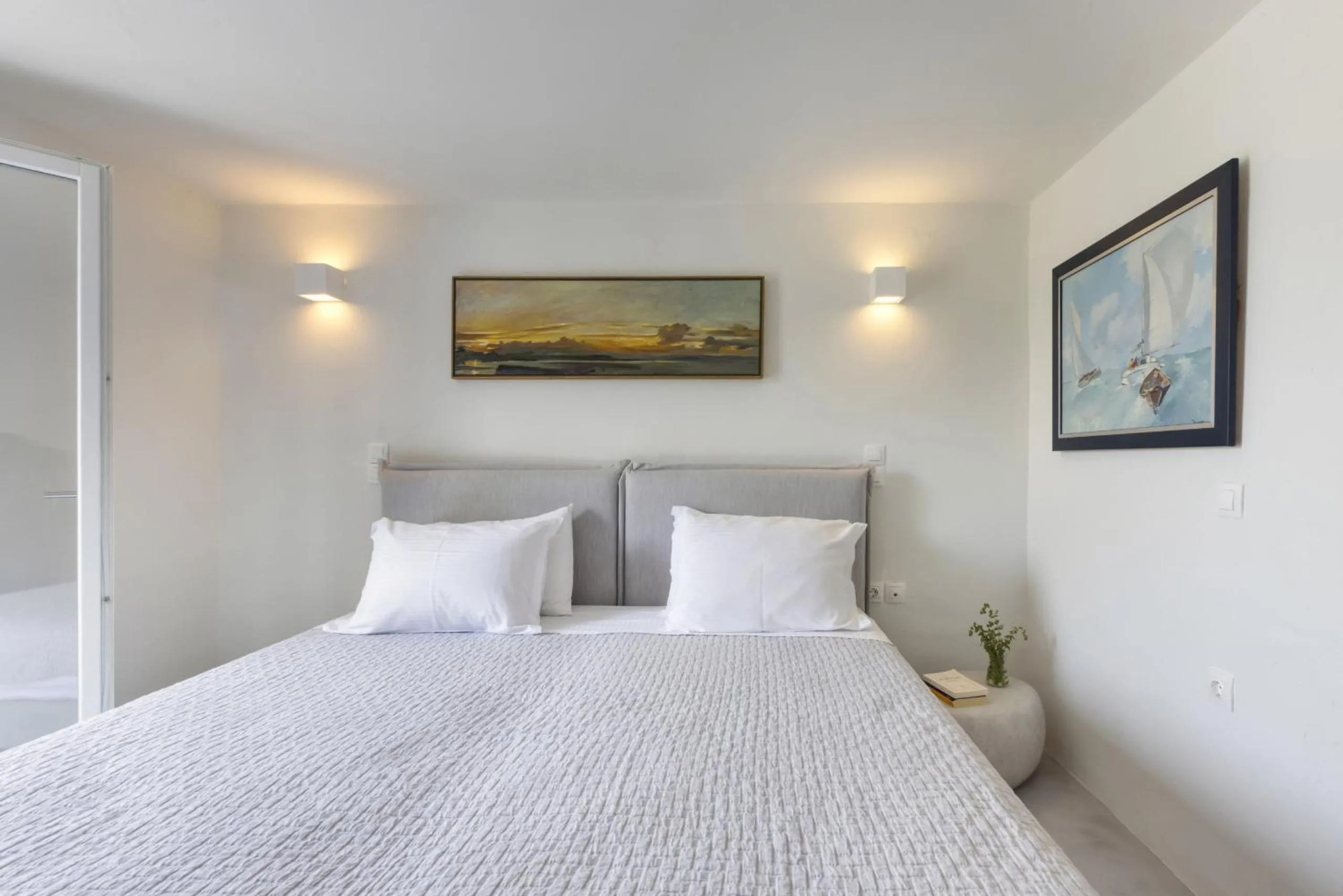 Bed in Villa Alkyoni · Beautiful 8-person Family Villa with Great Views