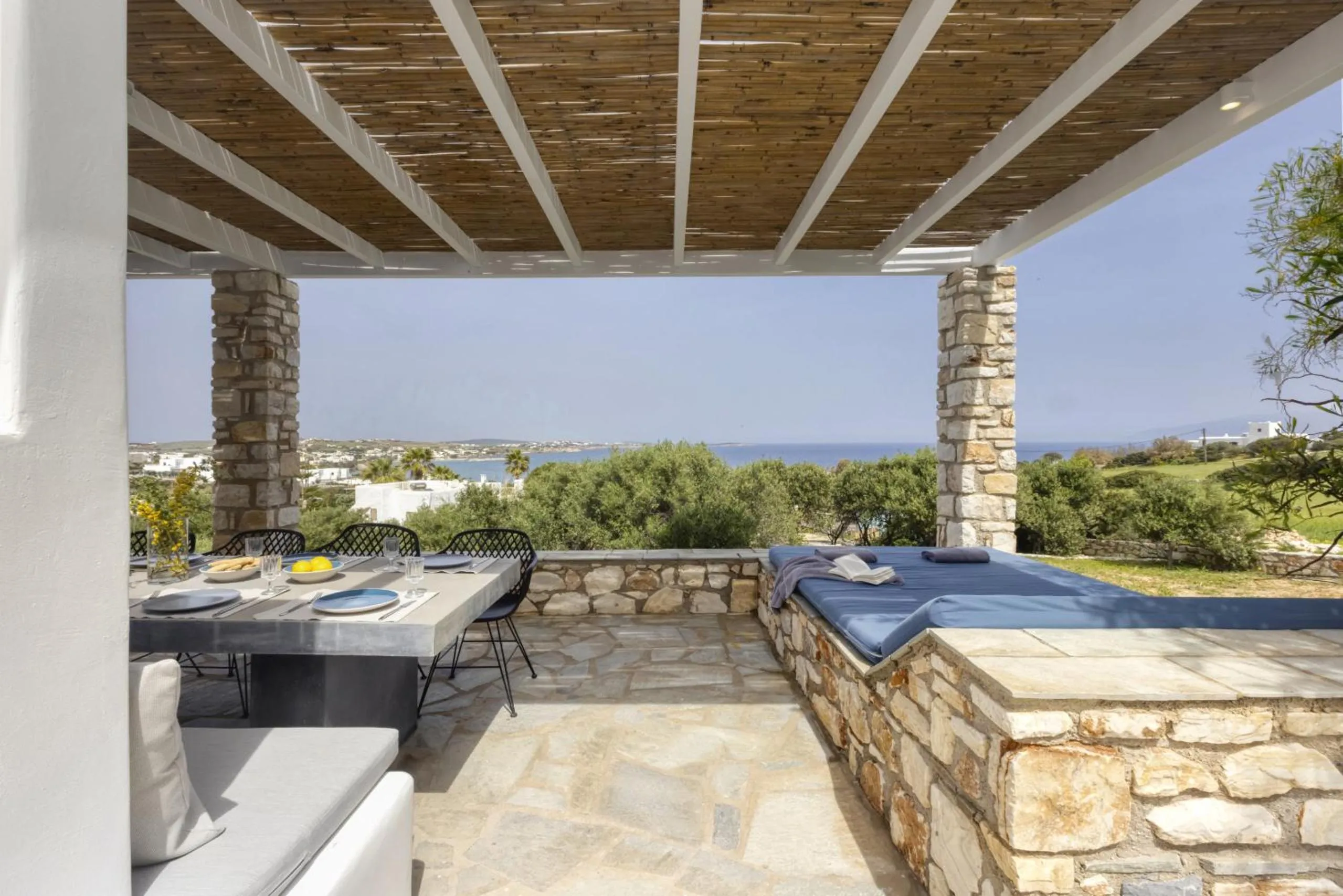 Balcony/Terrace in Villa Alkyoni · Beautiful 8-person Family Villa with Great Views