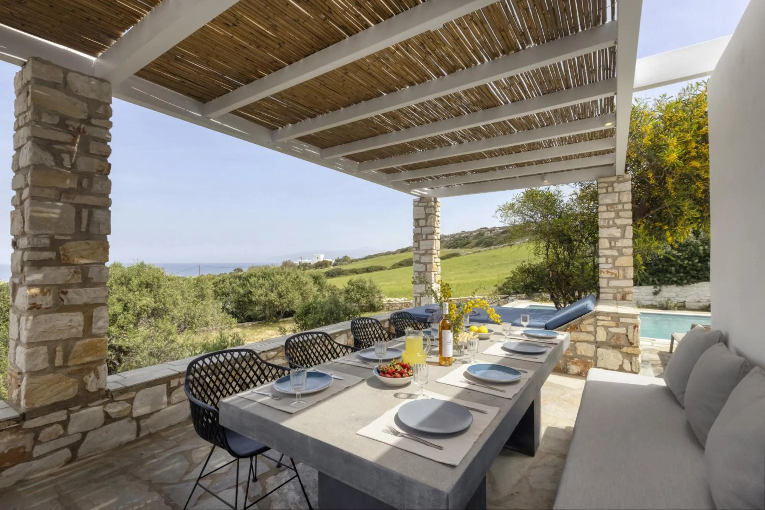 Balcony/Terrace in Villa Alkyoni · Beautiful 8-person Family Villa with Great Views