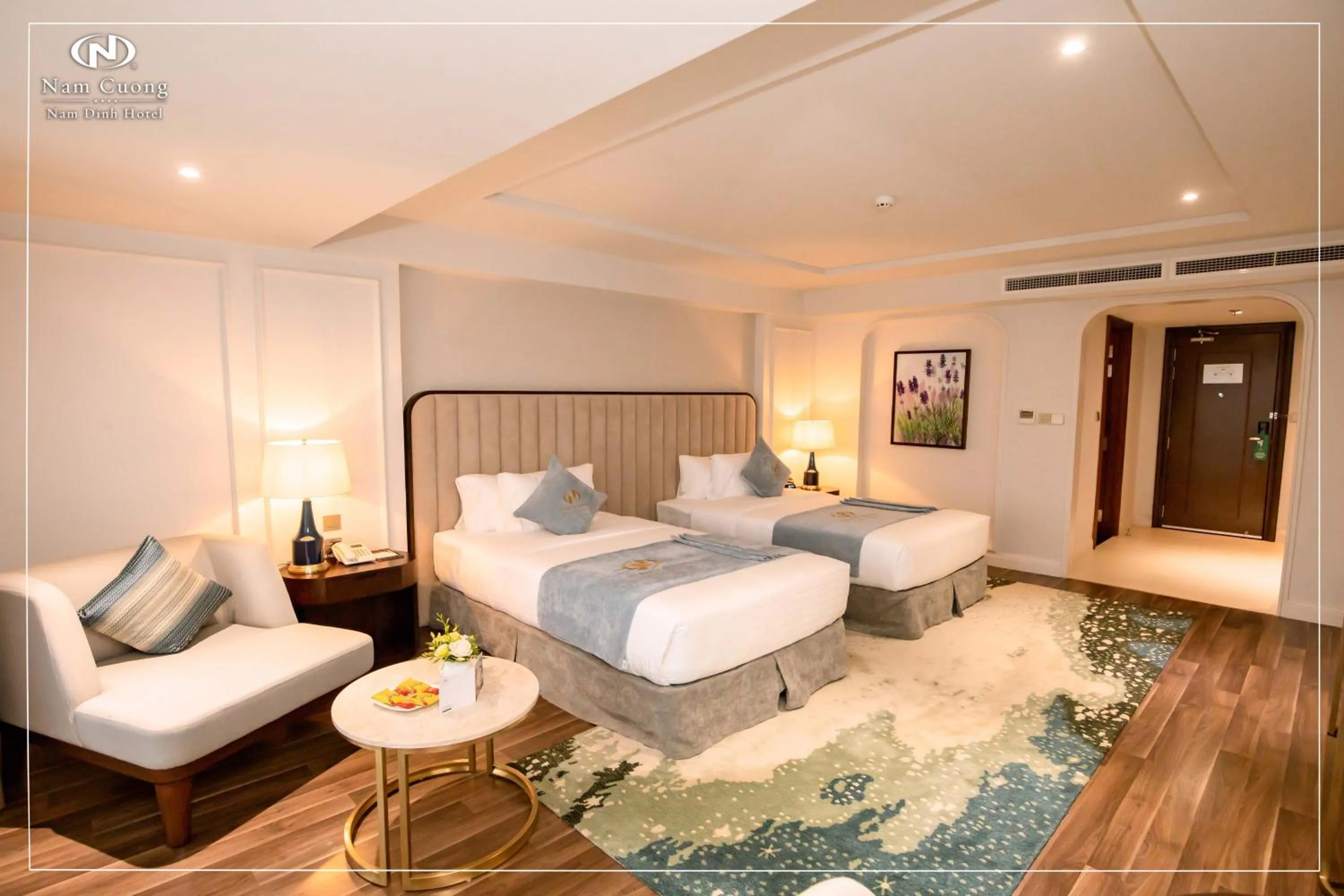 Bed in Nam Cuong Nam Dinh Hotel