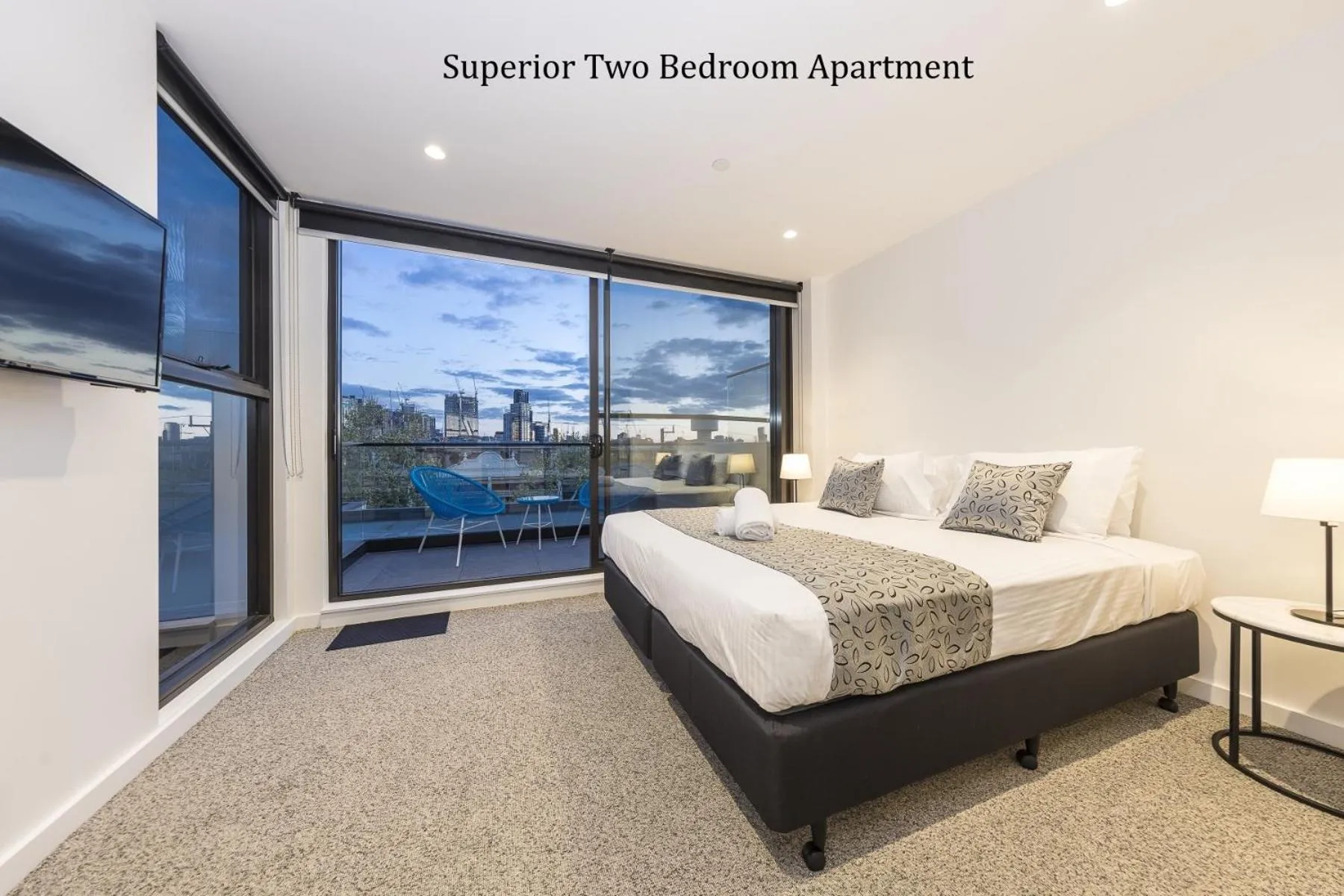 Bed in Q Squared Serviced Apartments