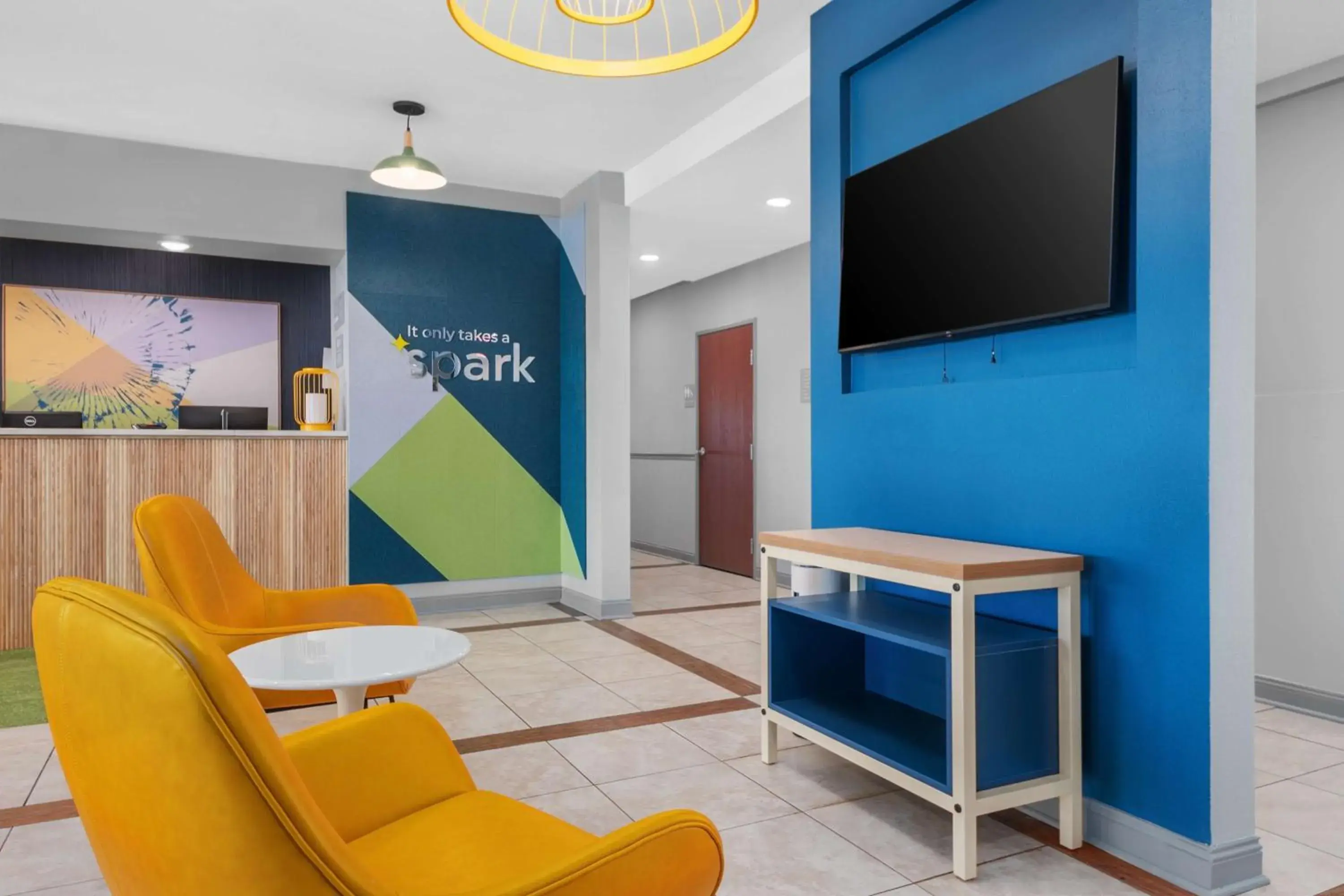 Lobby or reception in Spark by Hilton Minot Lobby or reception in Spark by Hilton Minot