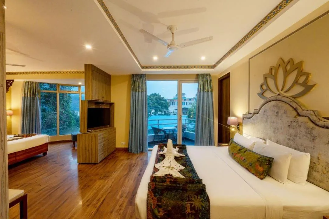 Bedroom, Bed in GANGA KINARE- A Riverside Boutique Resort, Rishikesh