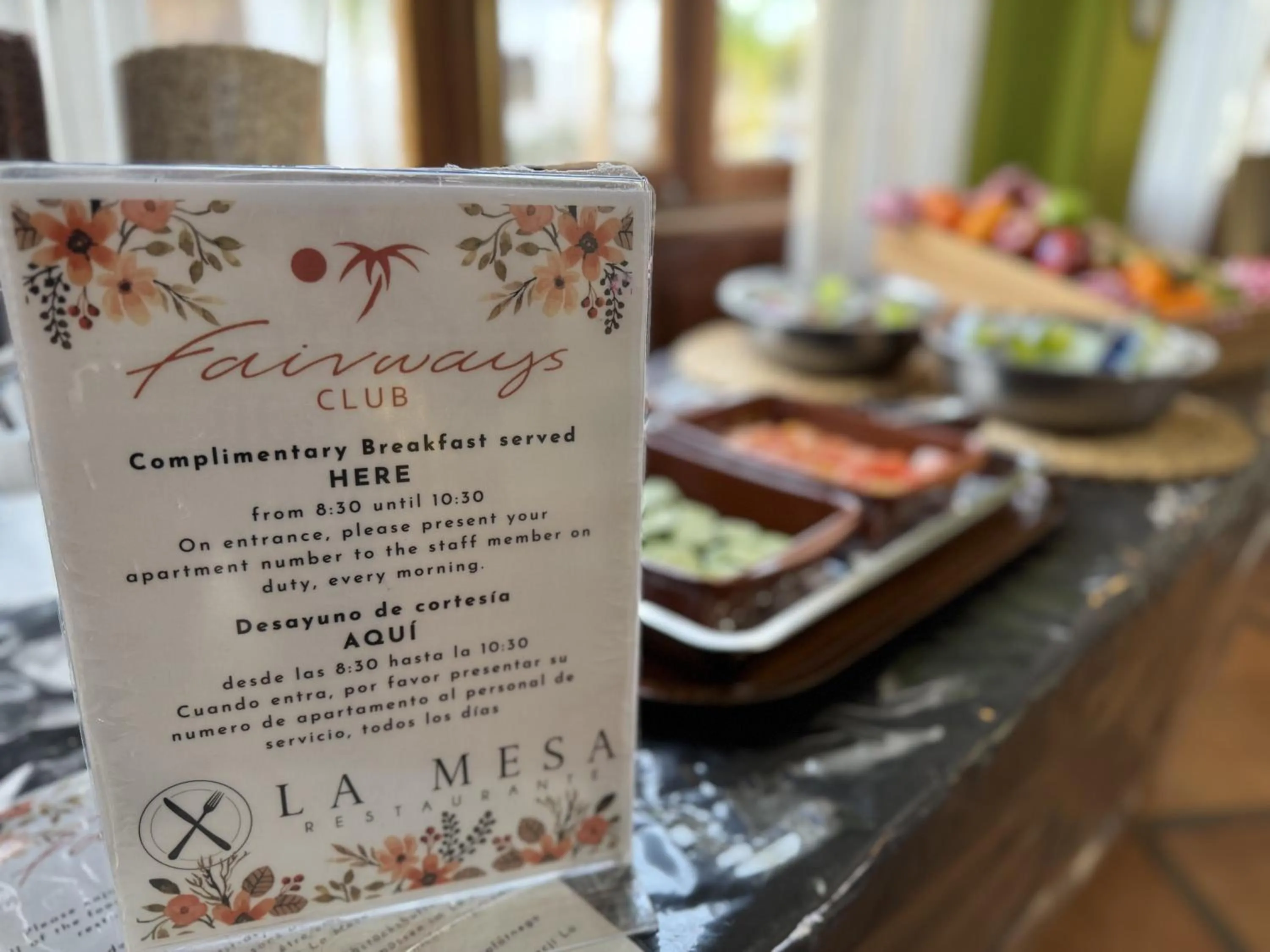 Breakfast in Fairways Club