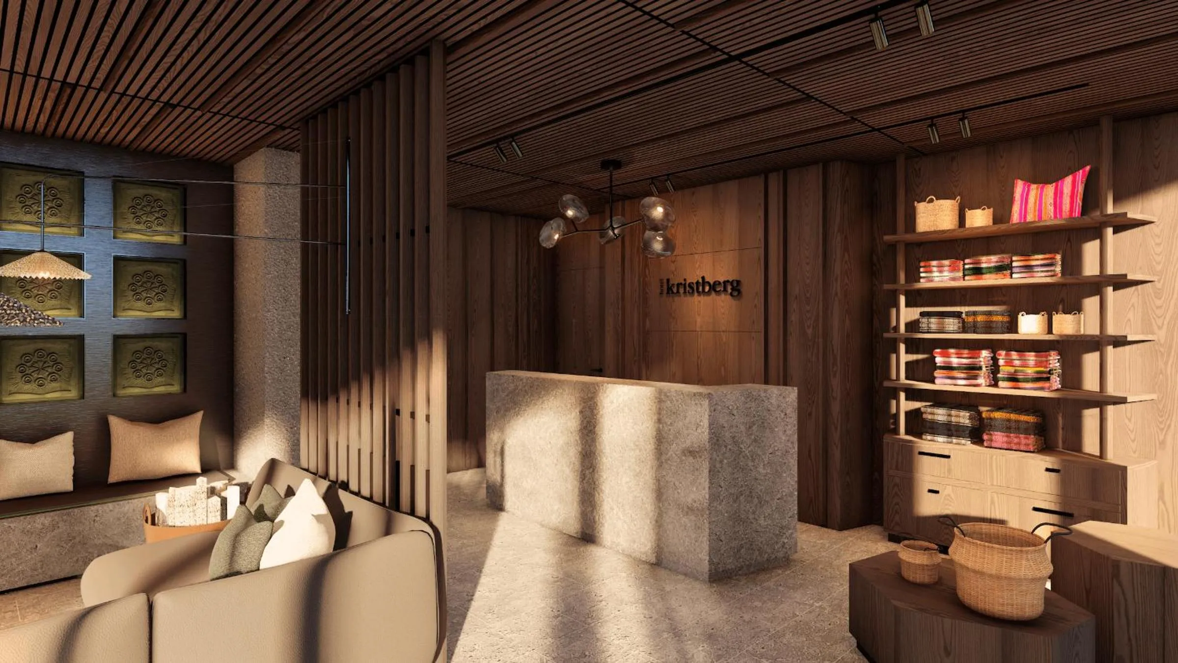 Lobby or reception in Hotel Kristberg in Lech - New hotel with Spa - opening Dezember 4th, 2025