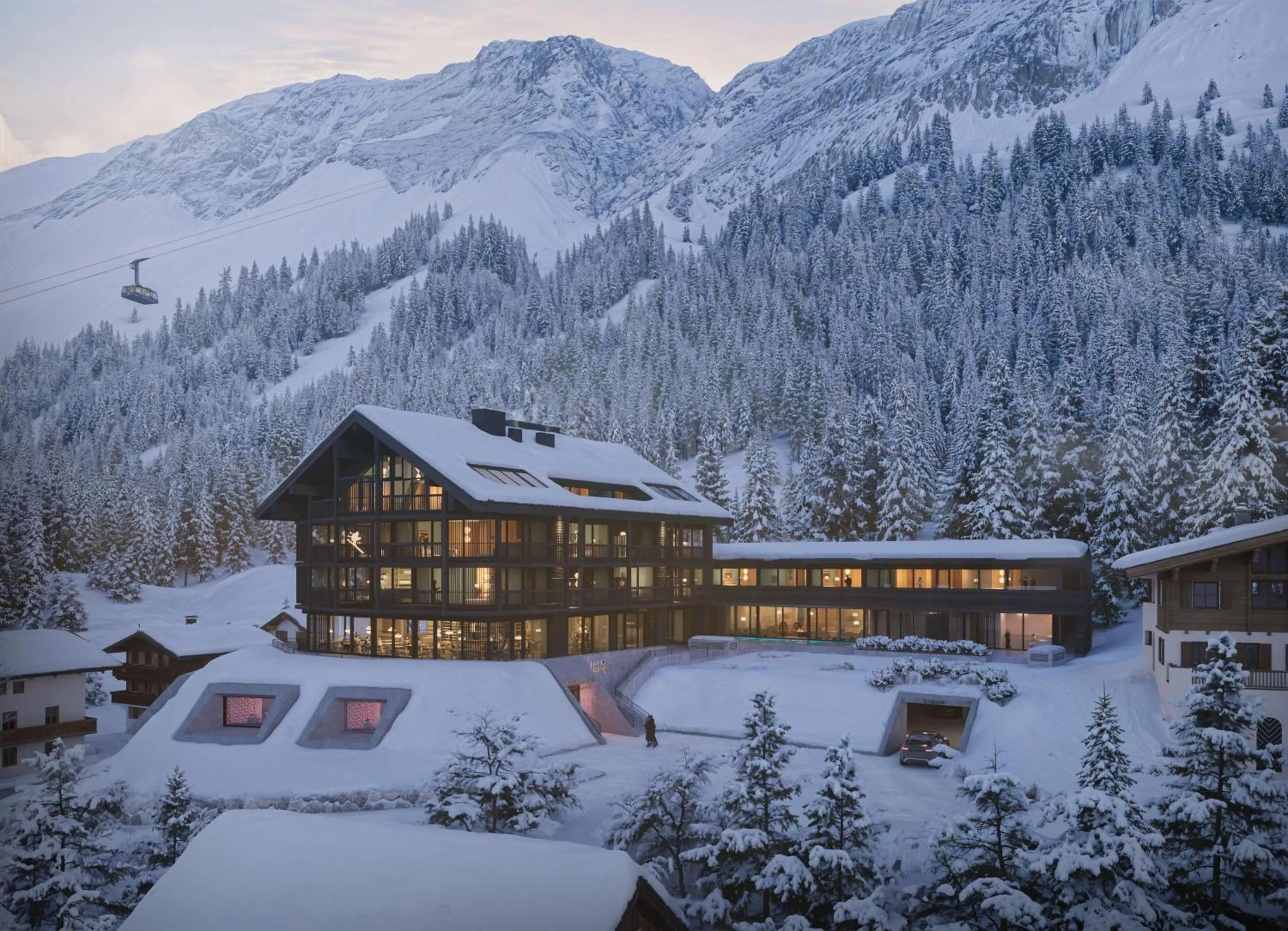 Property building in Hotel Kristberg in Lech - New hotel with Spa - opening Dezember 4th, 2025