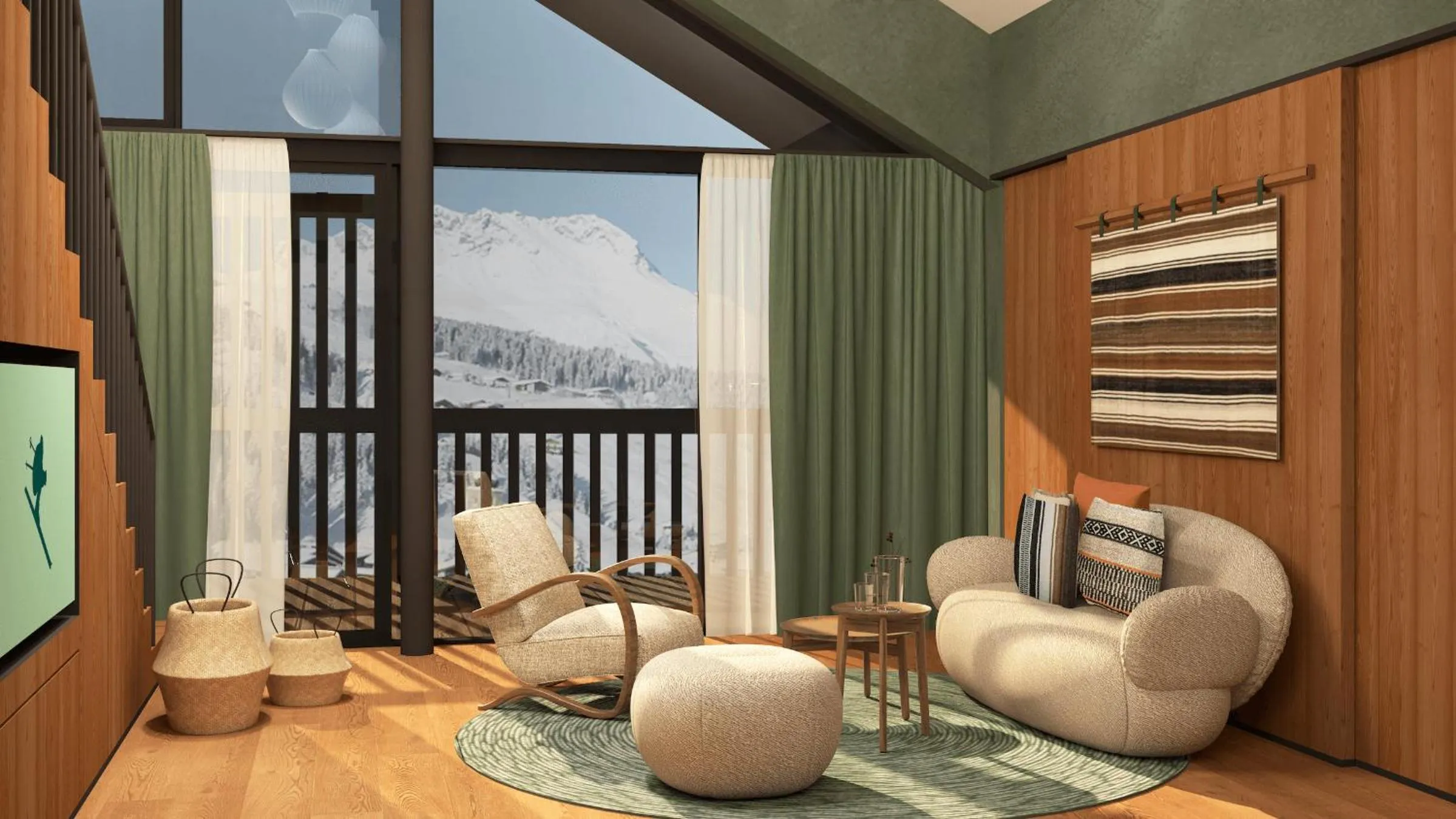 Living room in Hotel Kristberg in Lech - New hotel with Spa - opening Dezember 4th, 2025