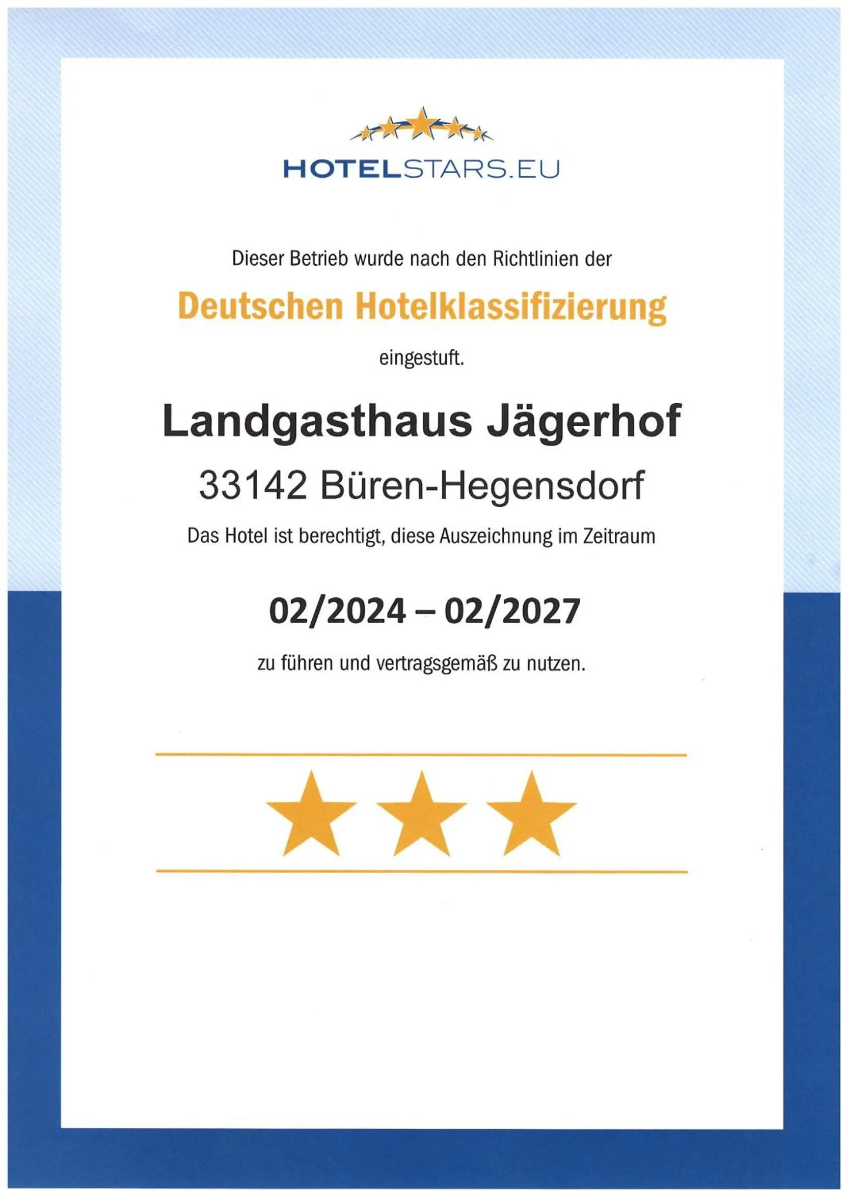Logo/Certificate/Sign in Landgasthaus Jägerhof