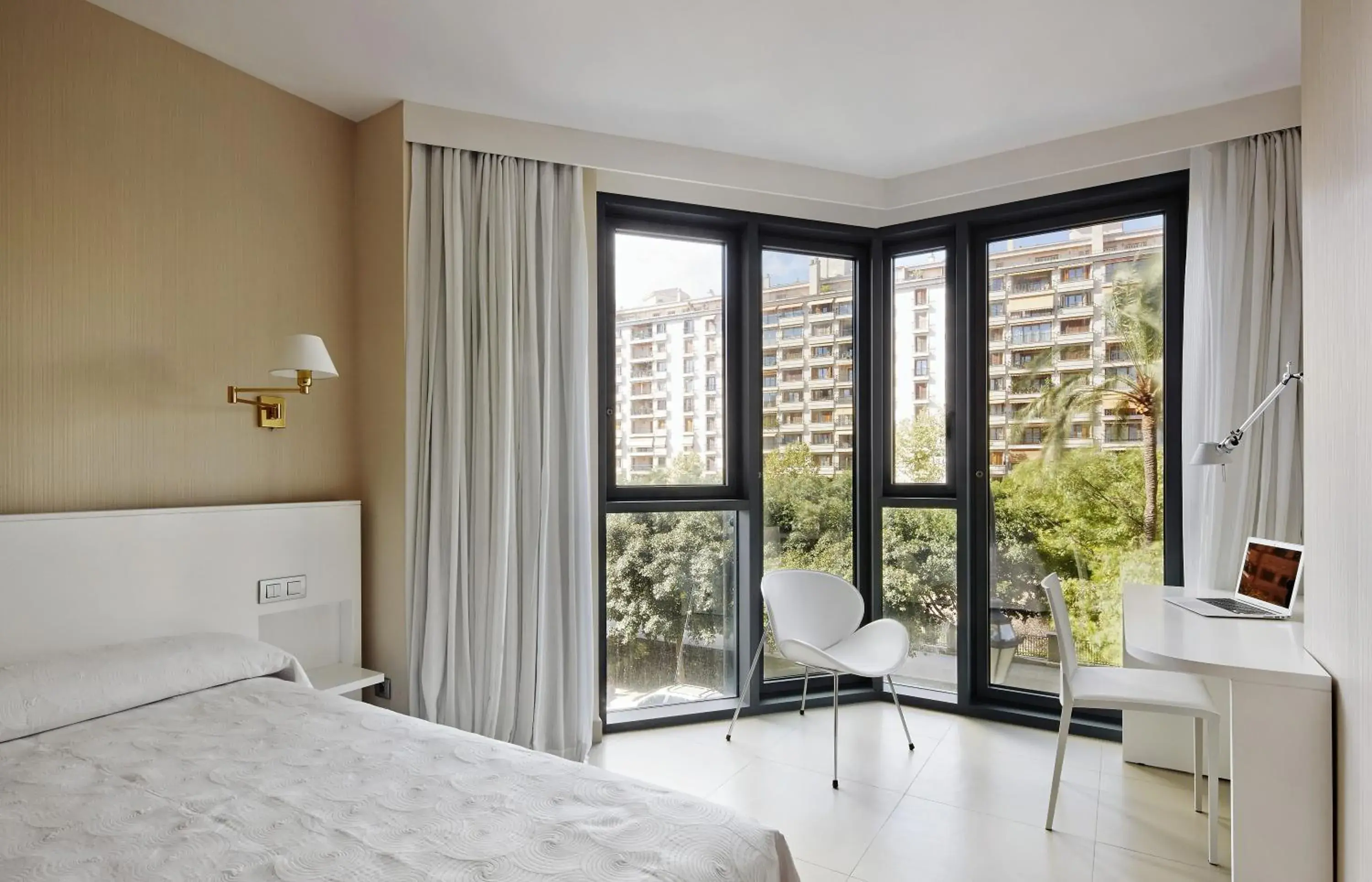 View (from property/room), Bed in Hotel Palladium View (from property/room), Bed in Hotel Palladium