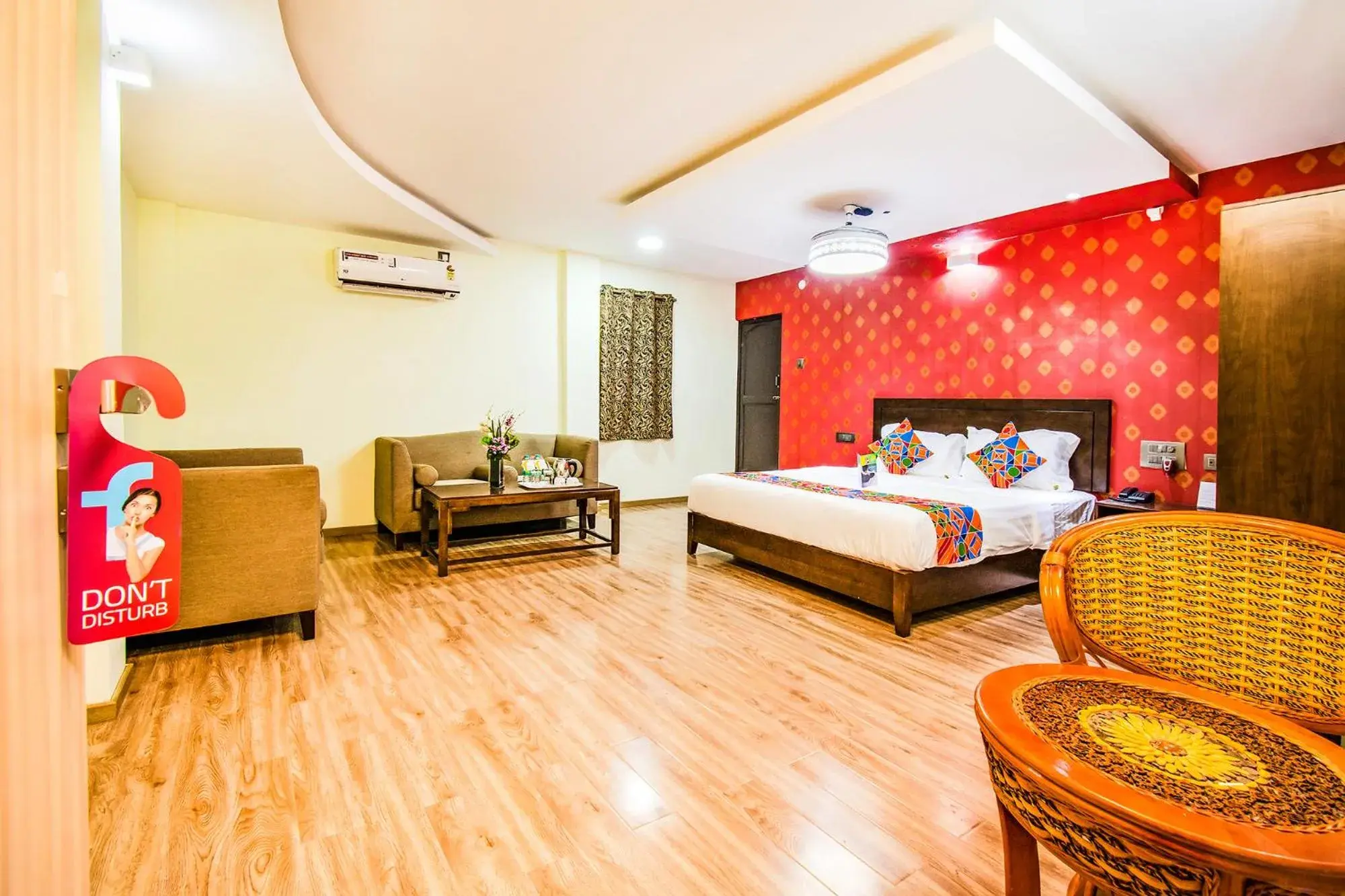 Bed in FabHotel Prince Park - Nr Sajra Fort Bed in FabHotel Prince Park - Nr Sajra Fort
