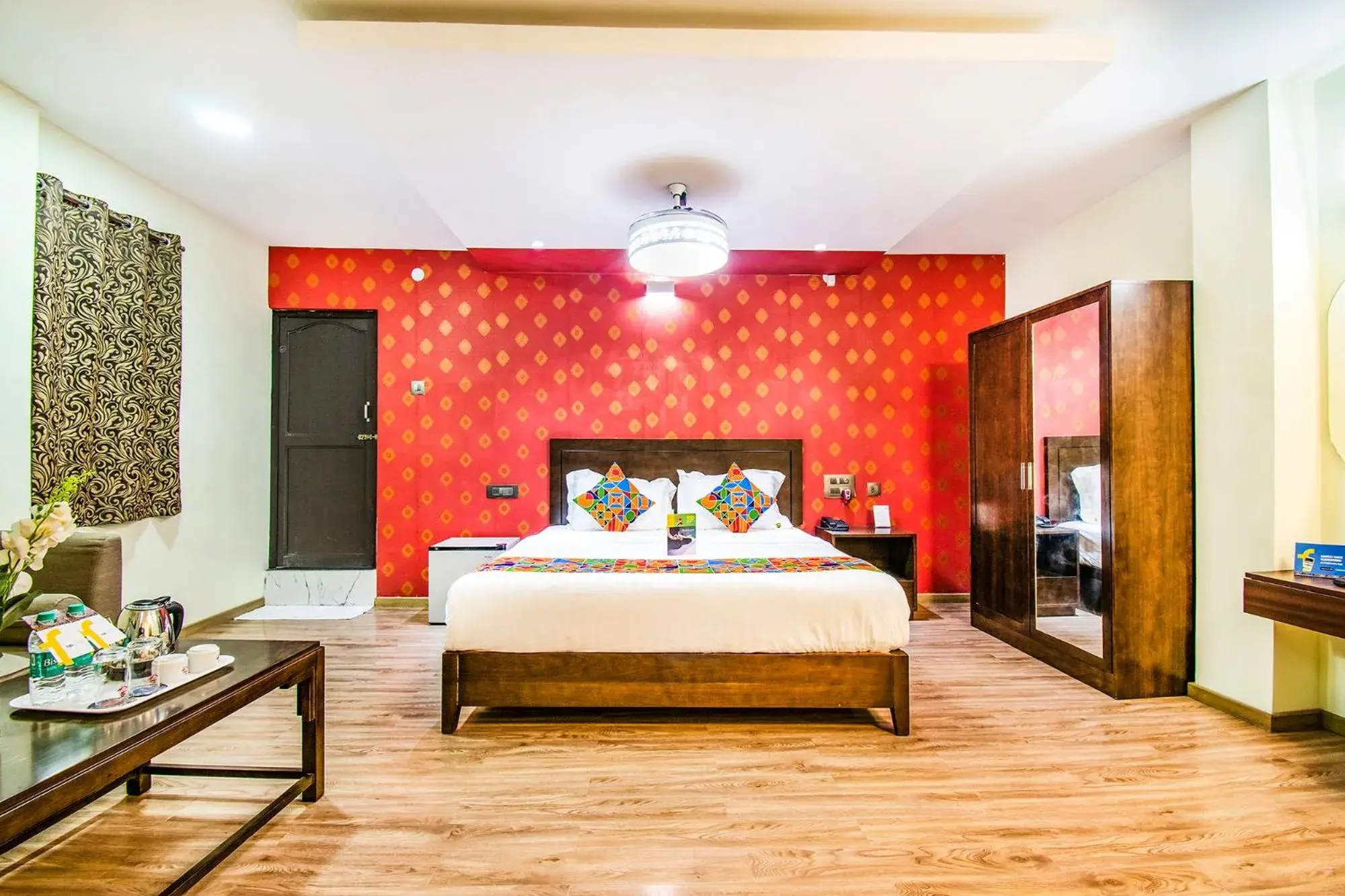 Bed in FabHotel Prince Park - Nr Sajra Fort Bed in FabHotel Prince Park - Nr Sajra Fort