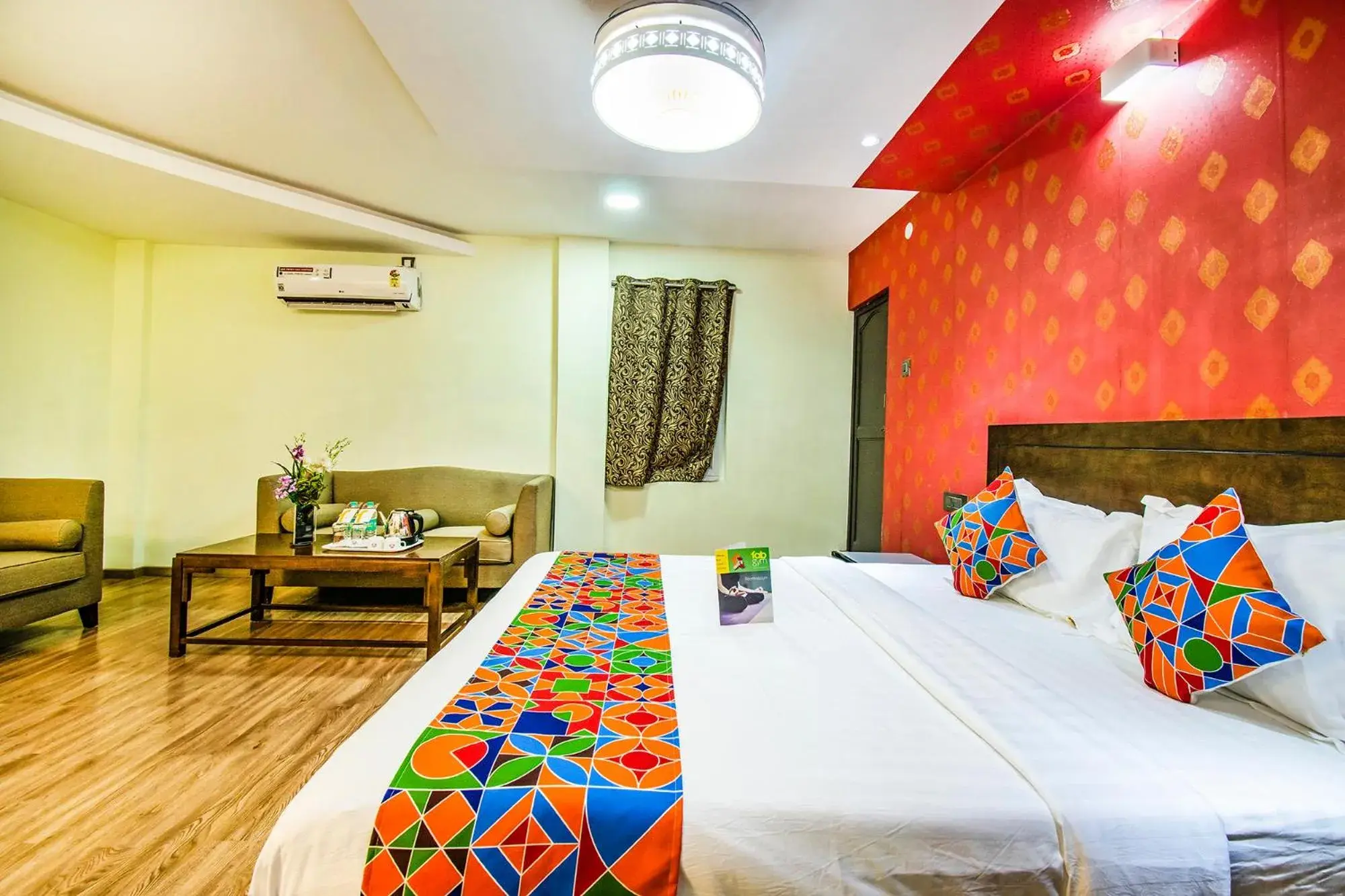 Bed in FabHotel Prince Park - Nr Sajra Fort Bed in FabHotel Prince Park - Nr Sajra Fort