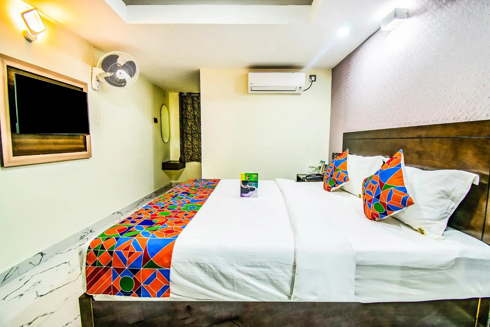 Bed in FabHotel Prince Park - Nr Sajra Fort Bed in FabHotel Prince Park - Nr Sajra Fort