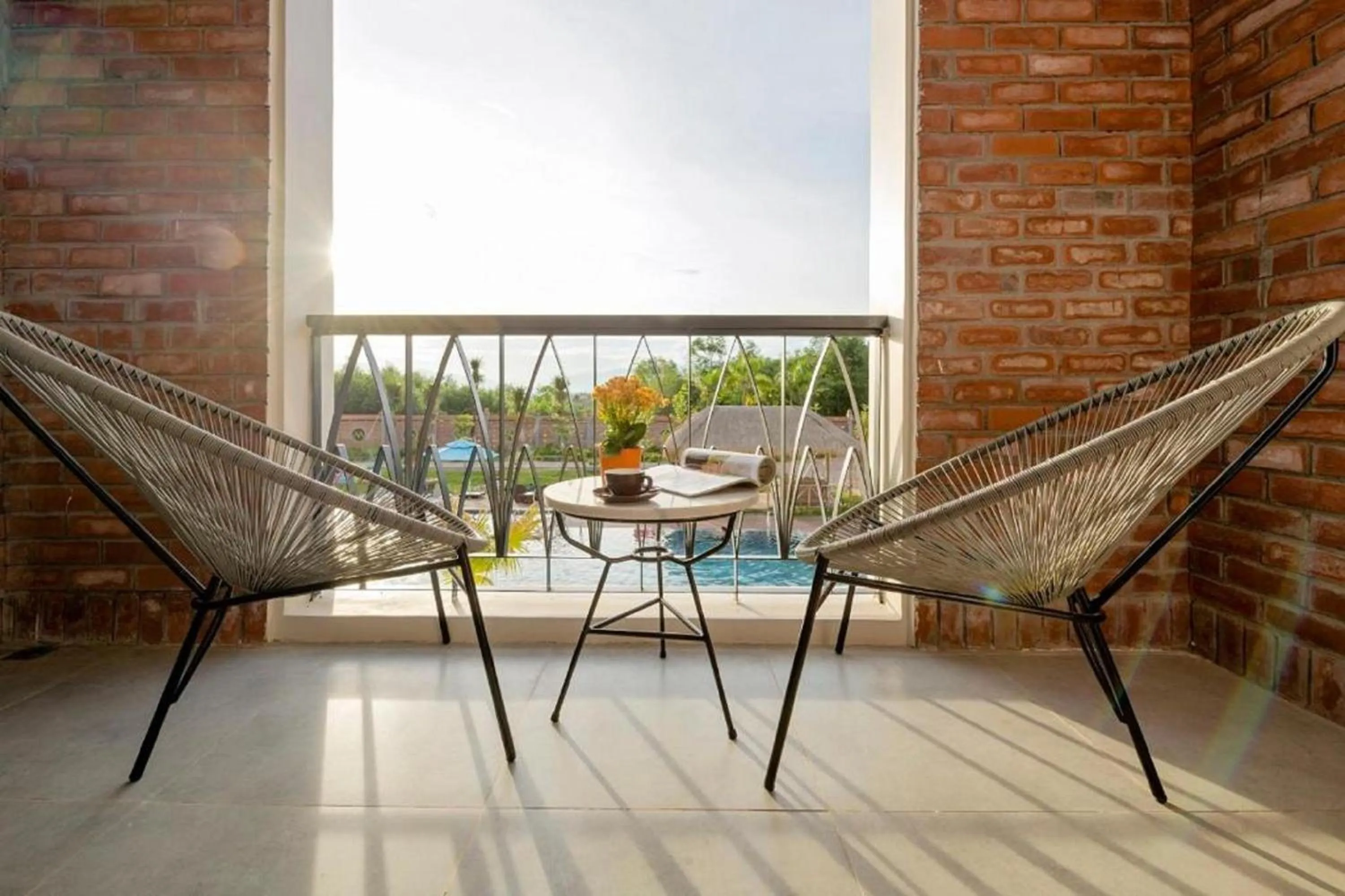 Patio in My Son Heritage Resort and Spa