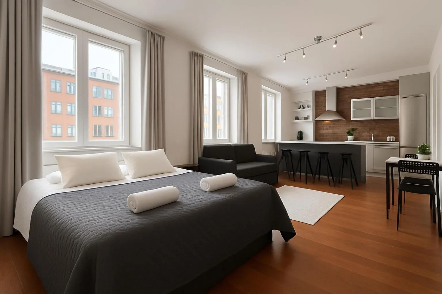 Bed in City Home Finland Ratina - Spacious Studio with Own SAUNA and Great Location Next to Uros Live Arena