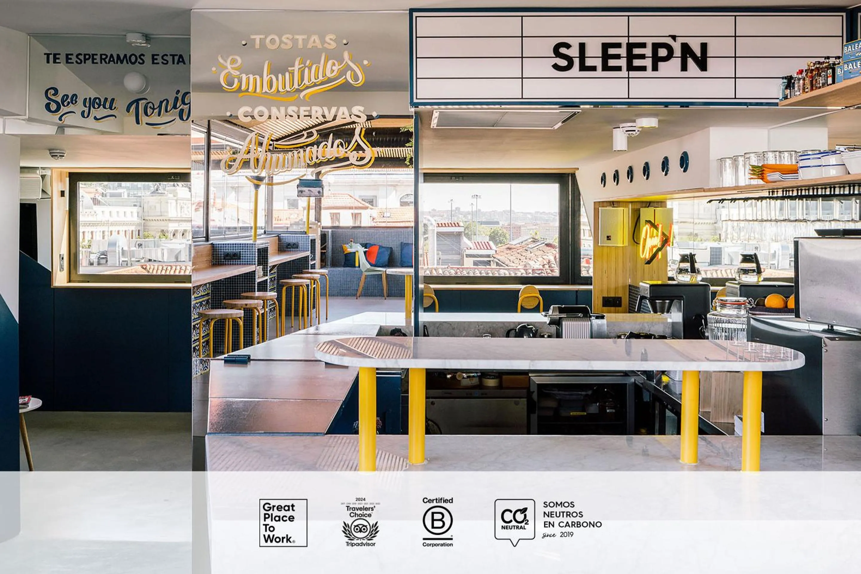 Restaurant/places to eat in SLEEP'N Atocha - B Corp Certified