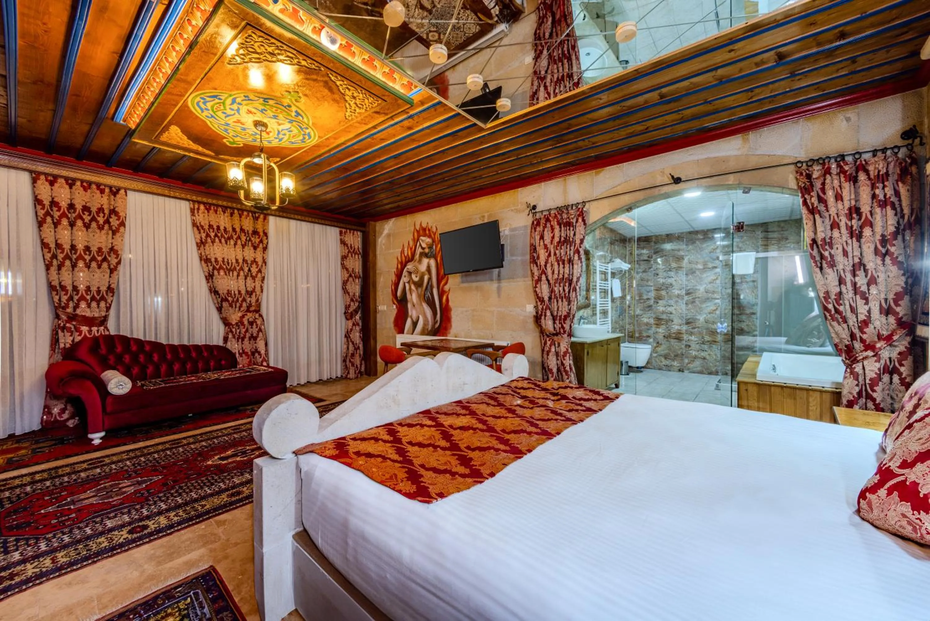 Bed in Çakıltaşı Evi Otel Spa